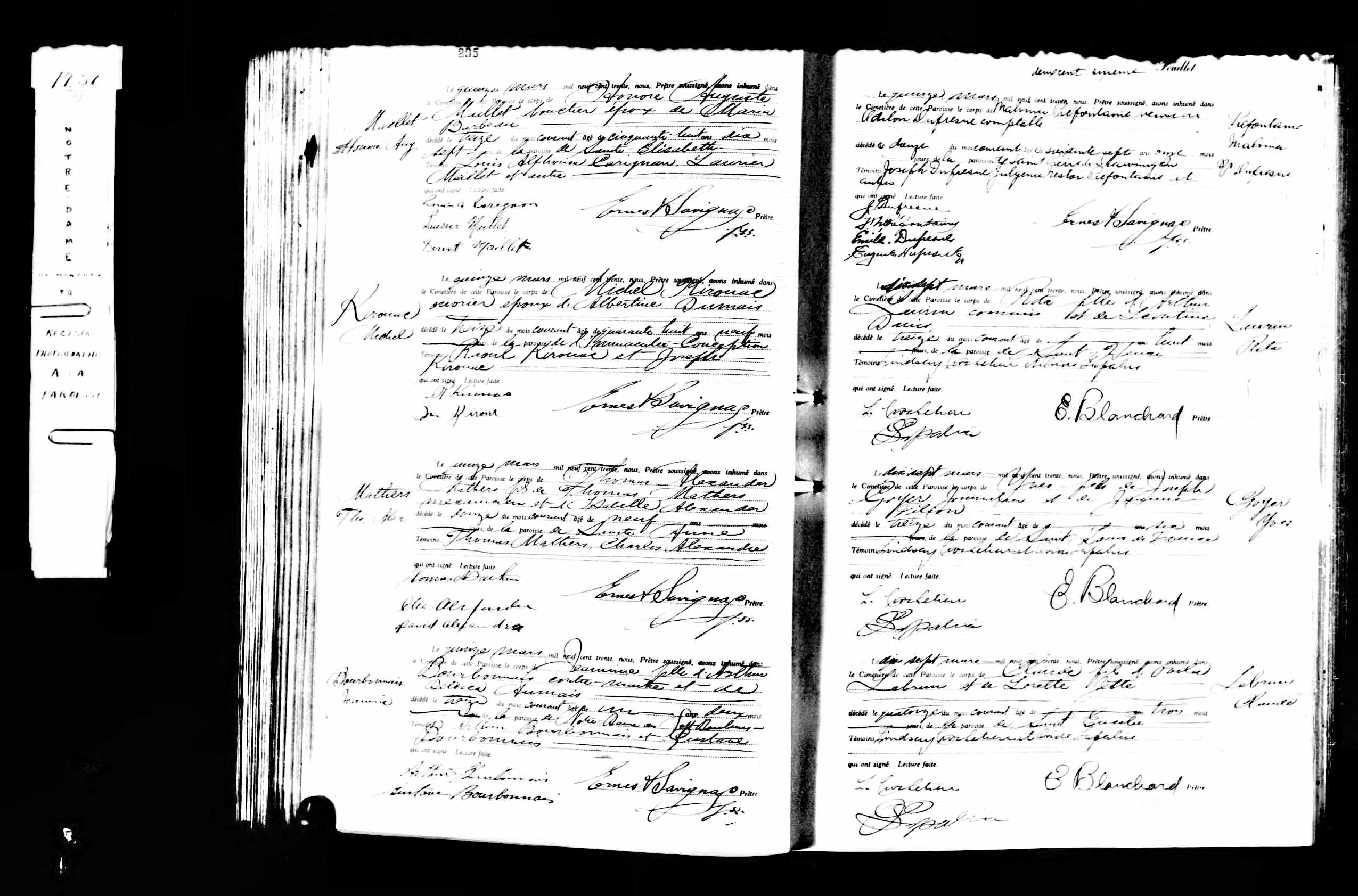 Acte de sépulture
