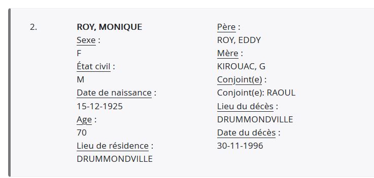 Mention du décès