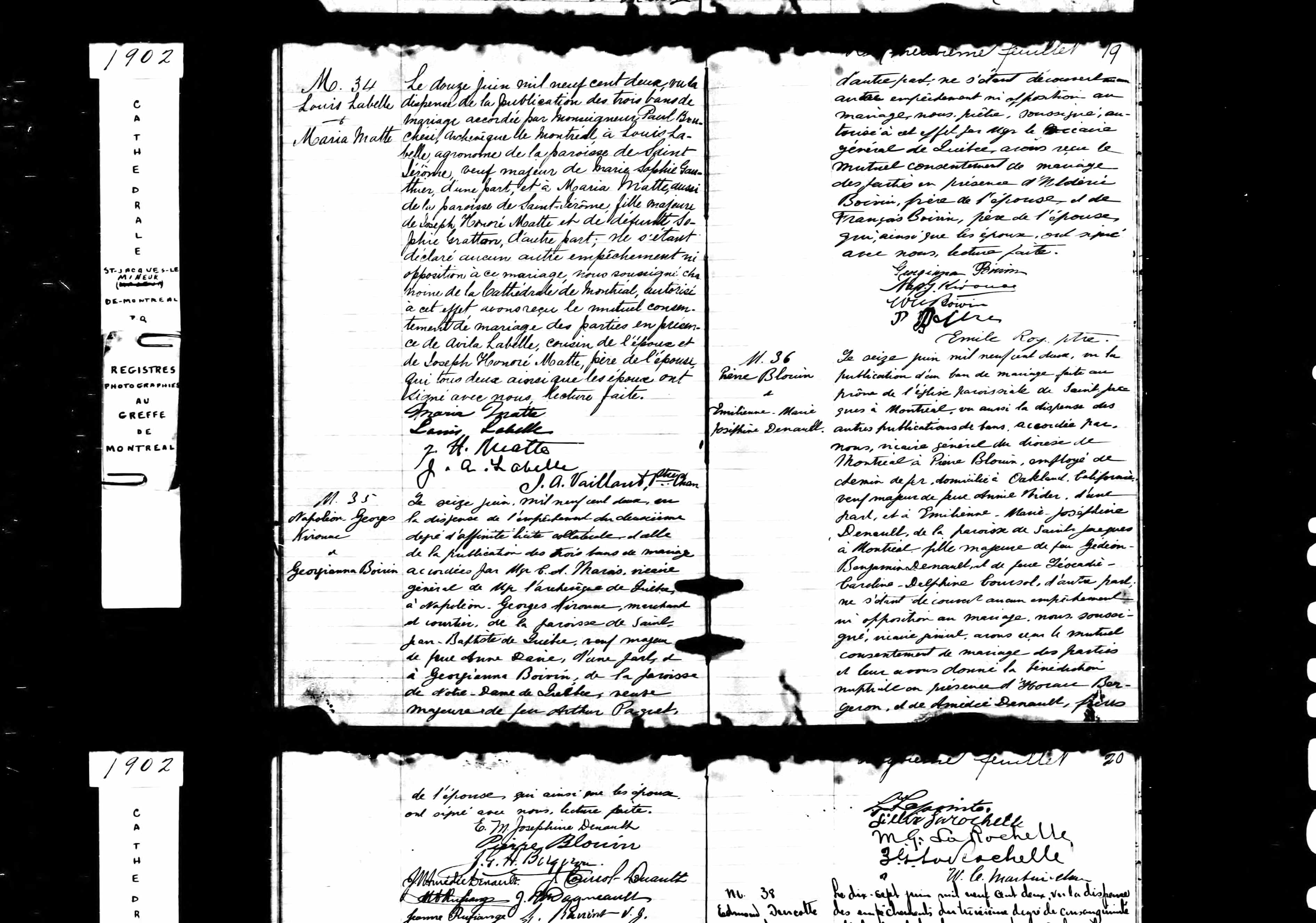 Acte de mariage en troisièmes noces