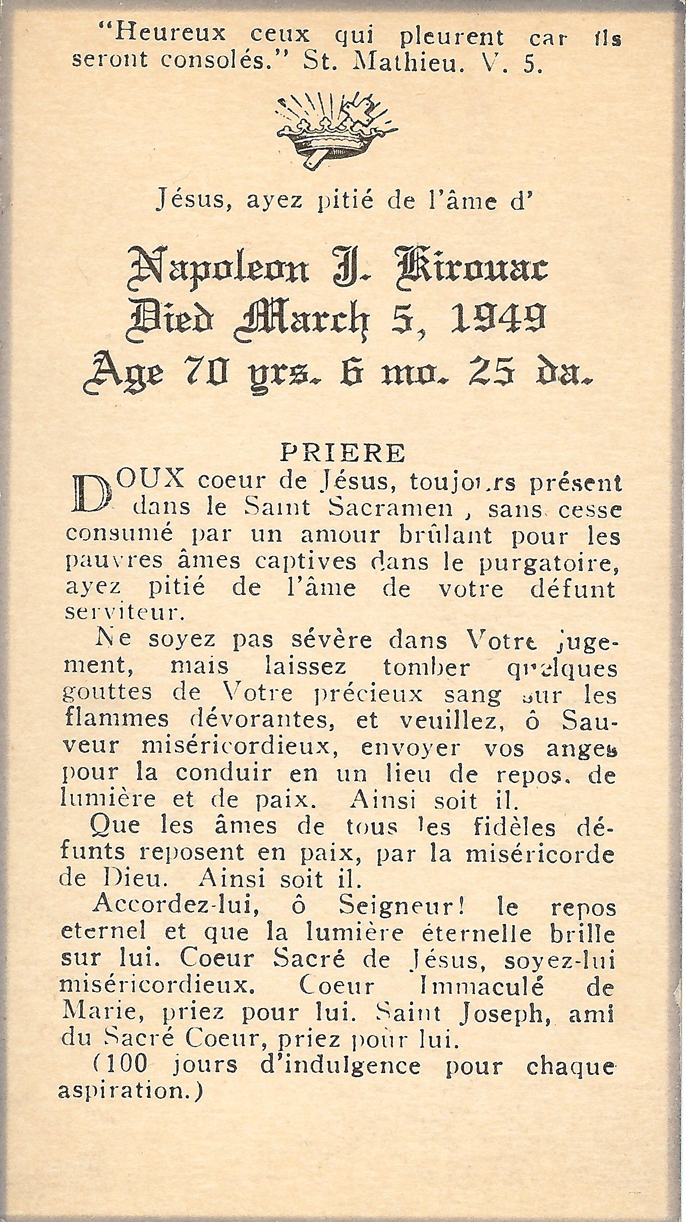 Carte mortuaire