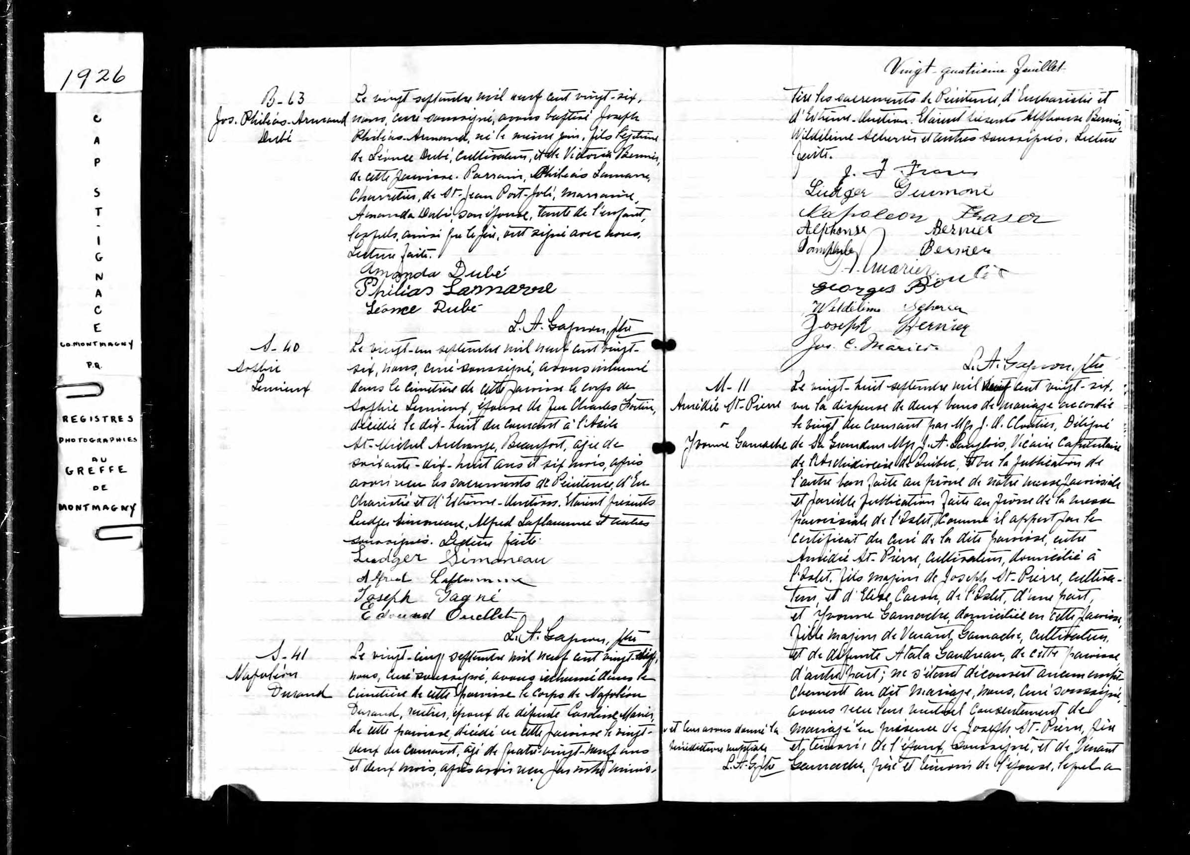 Acte de sépulture