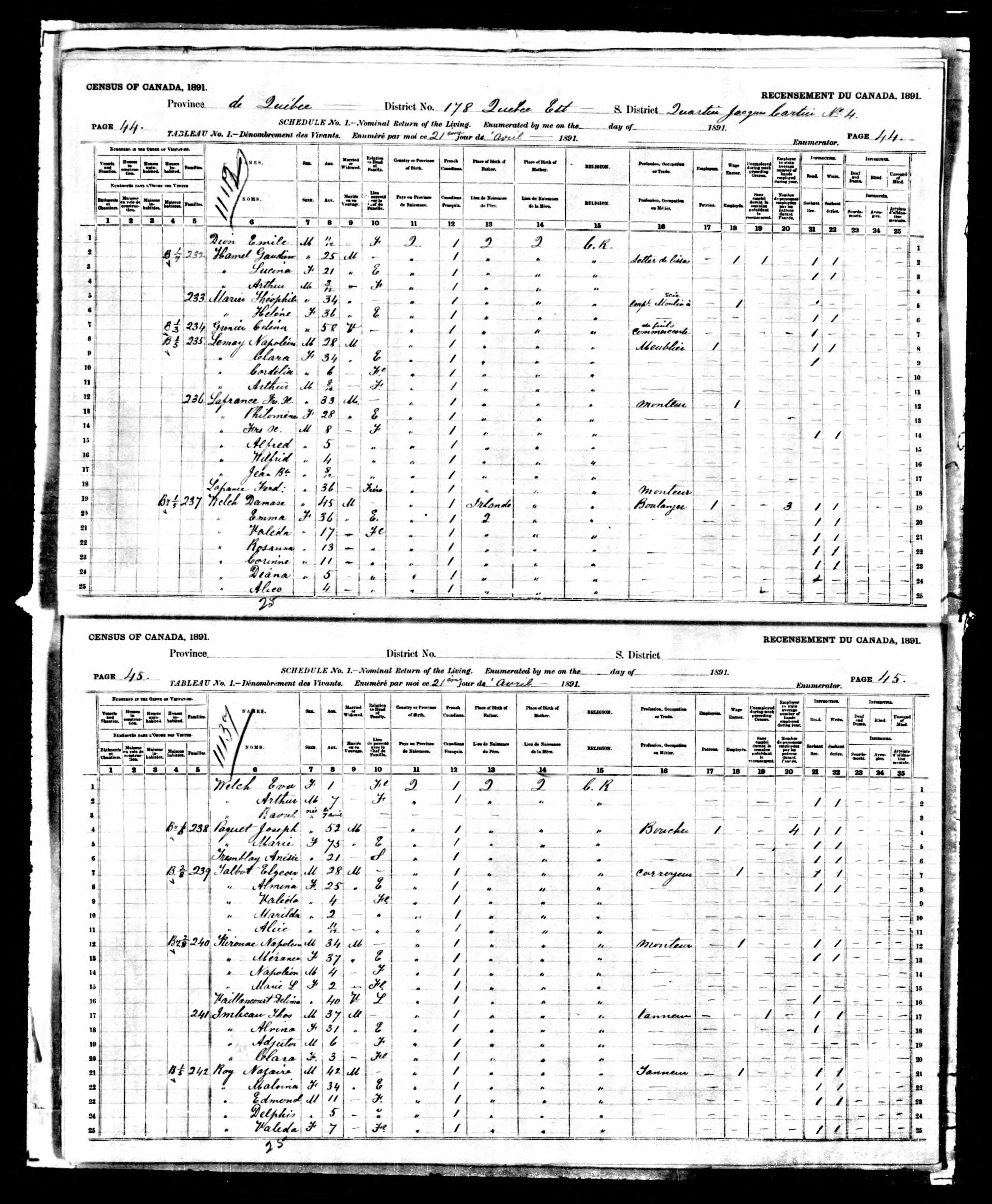 Recensement canadien 1891