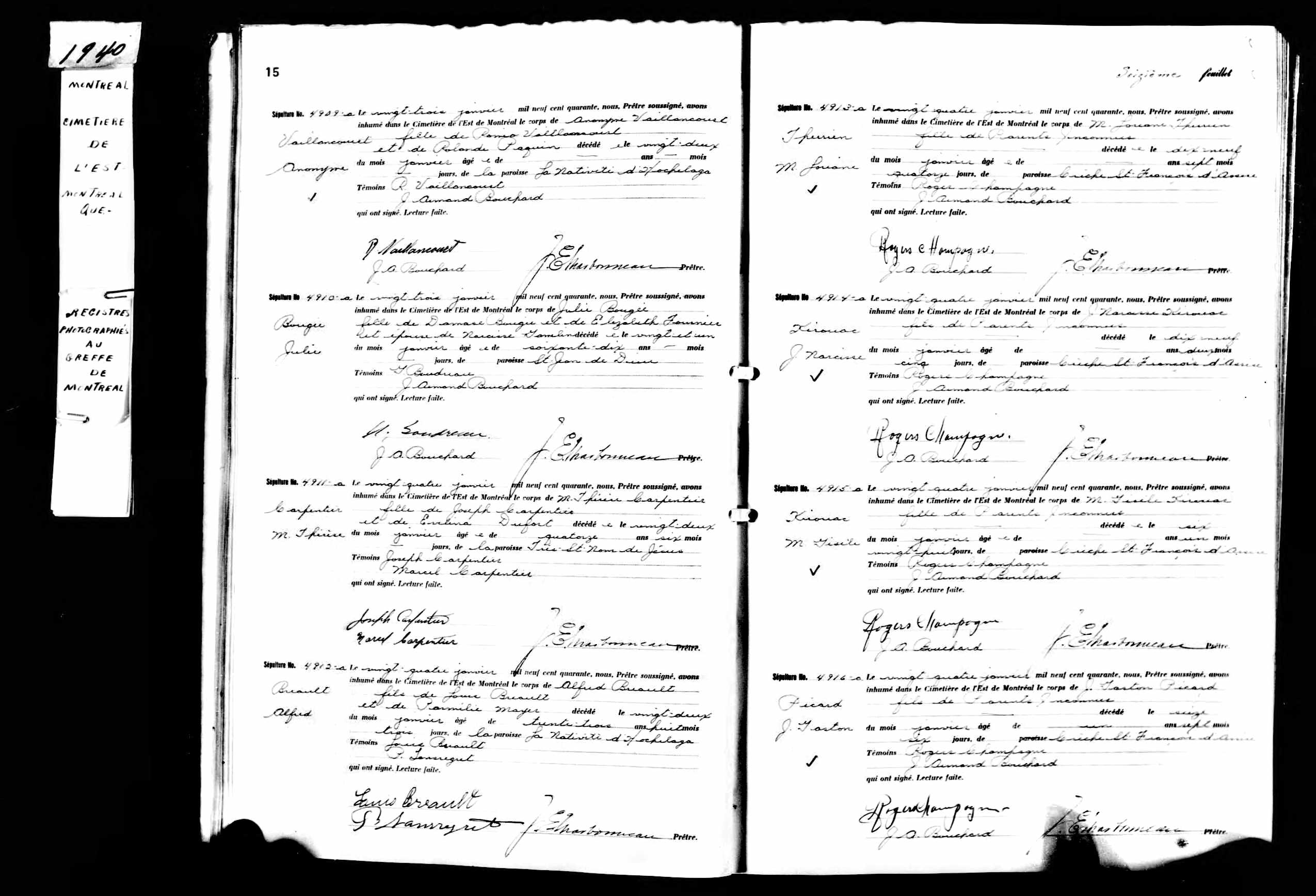 Acte de sépulture