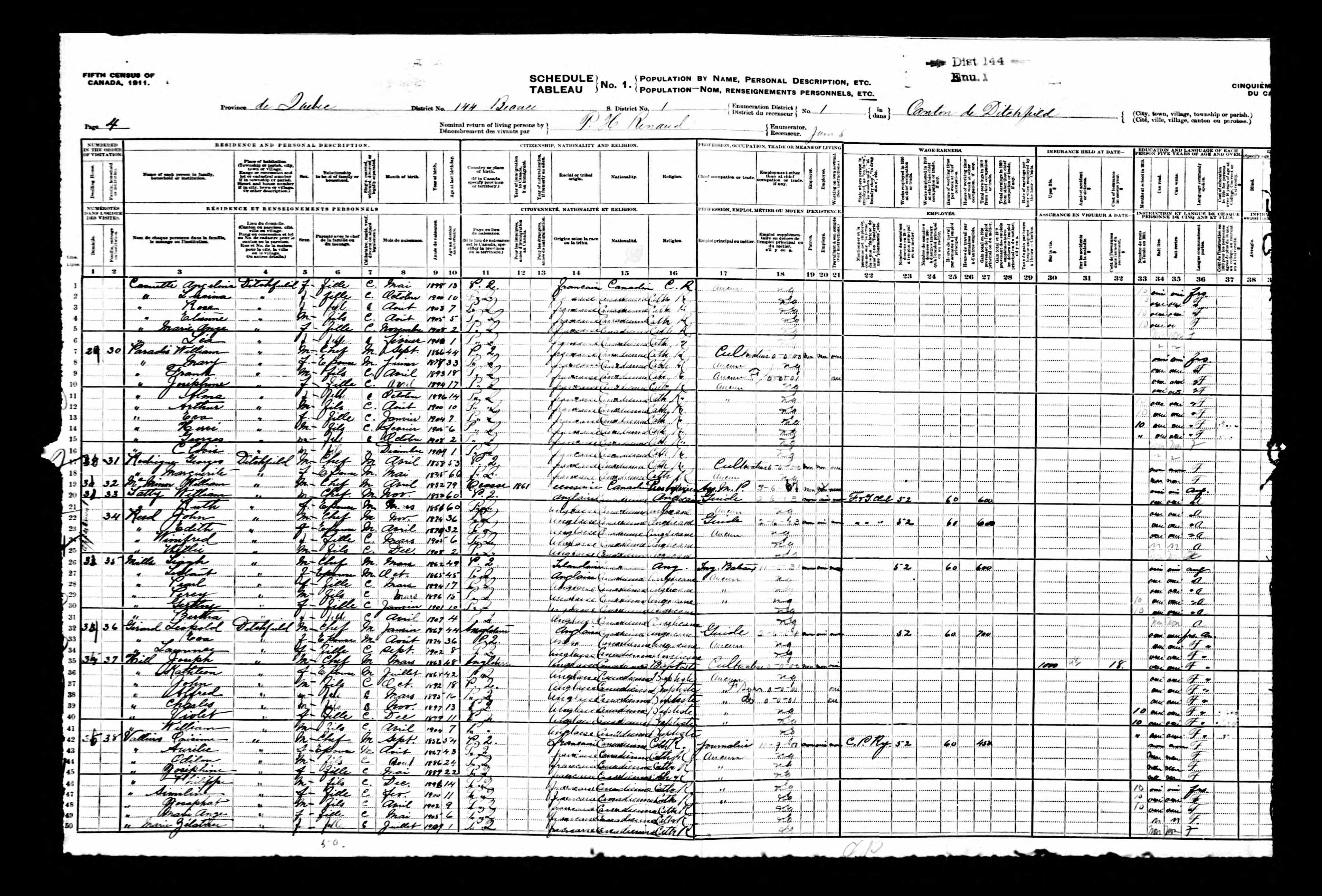 Recensement canadien 1911
