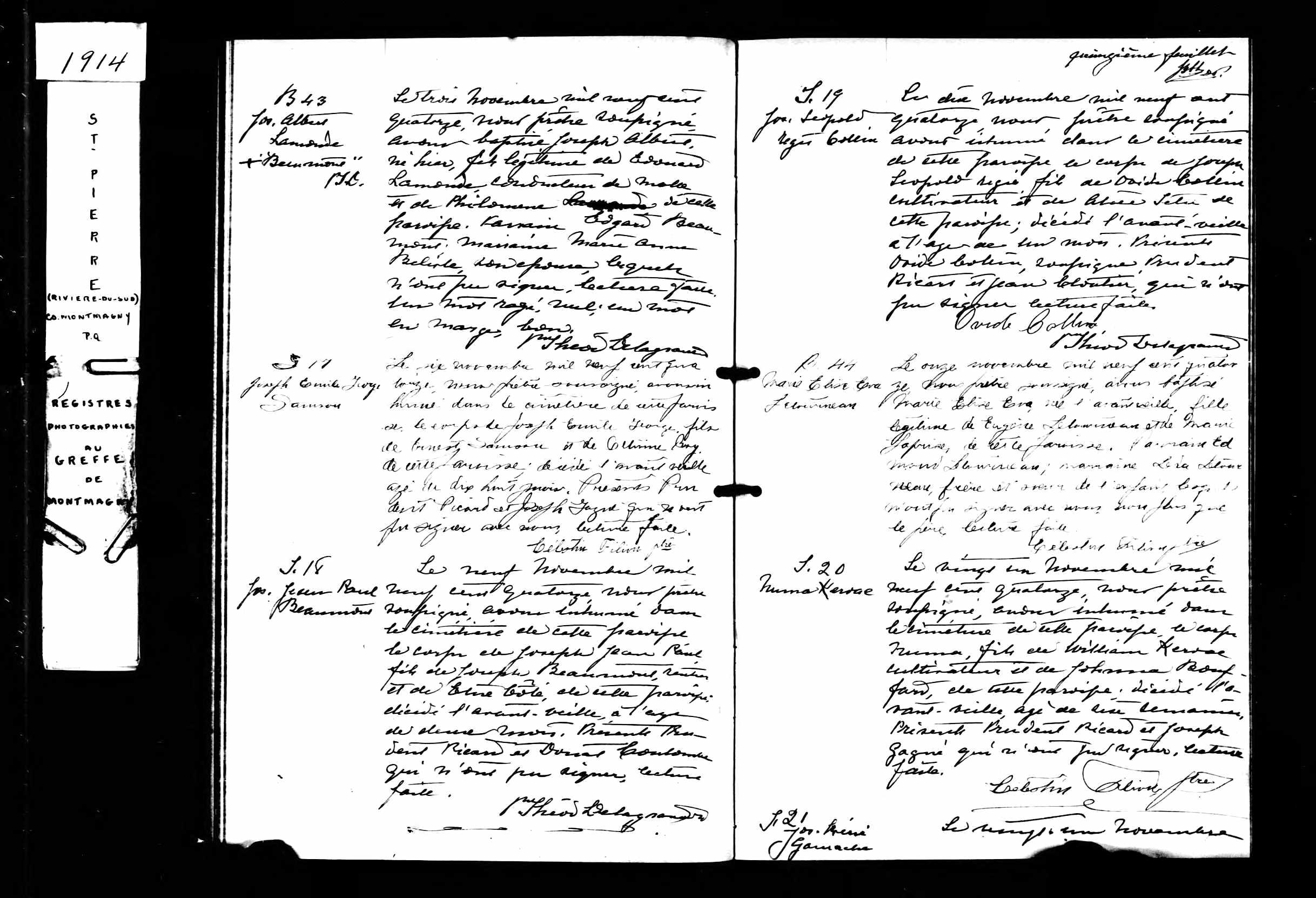 Acte de sépulture
