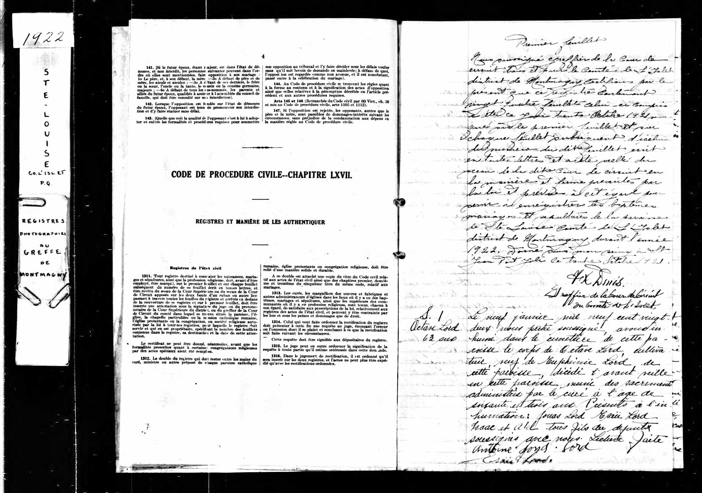 Acte de sépulture