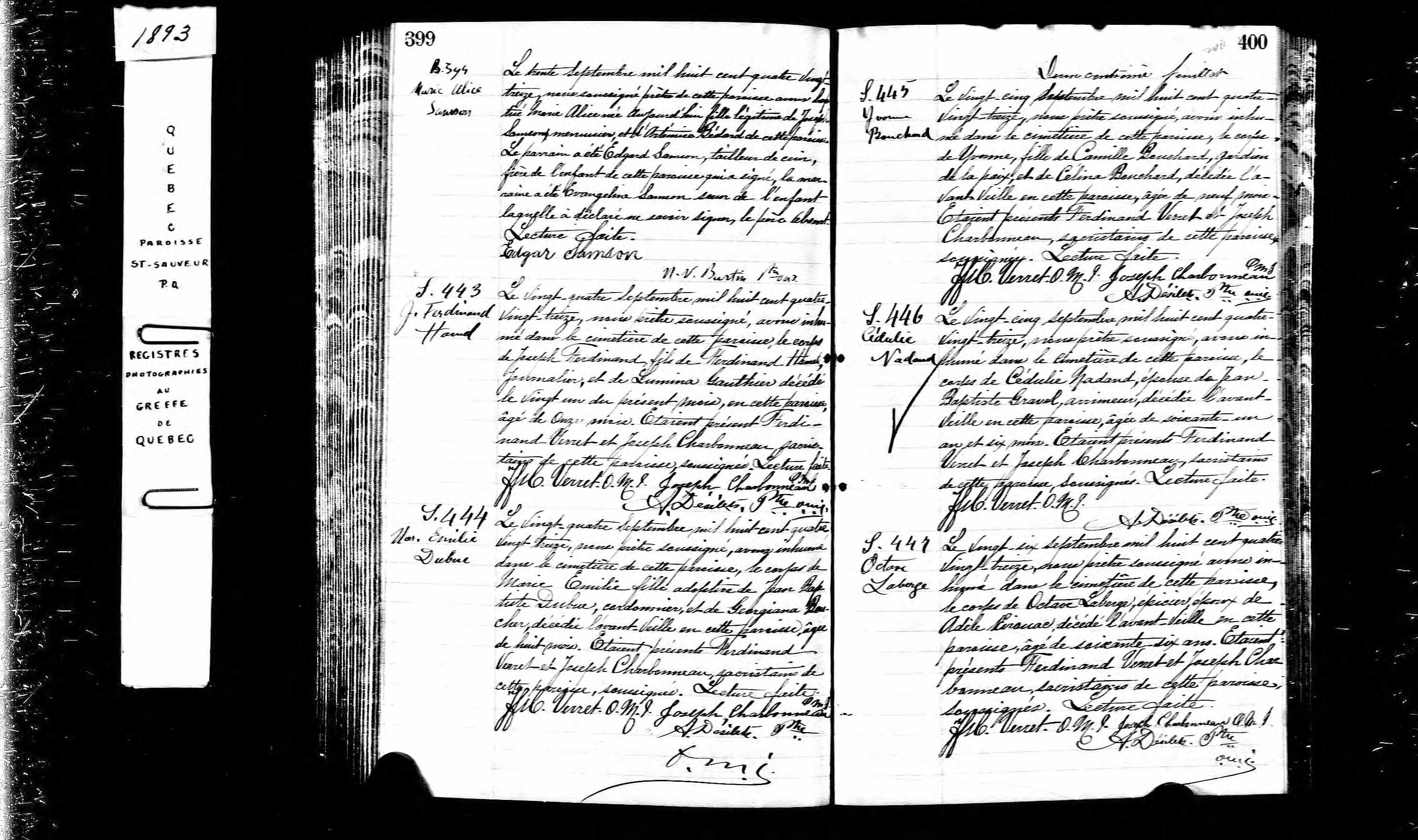 Acte de sépulture