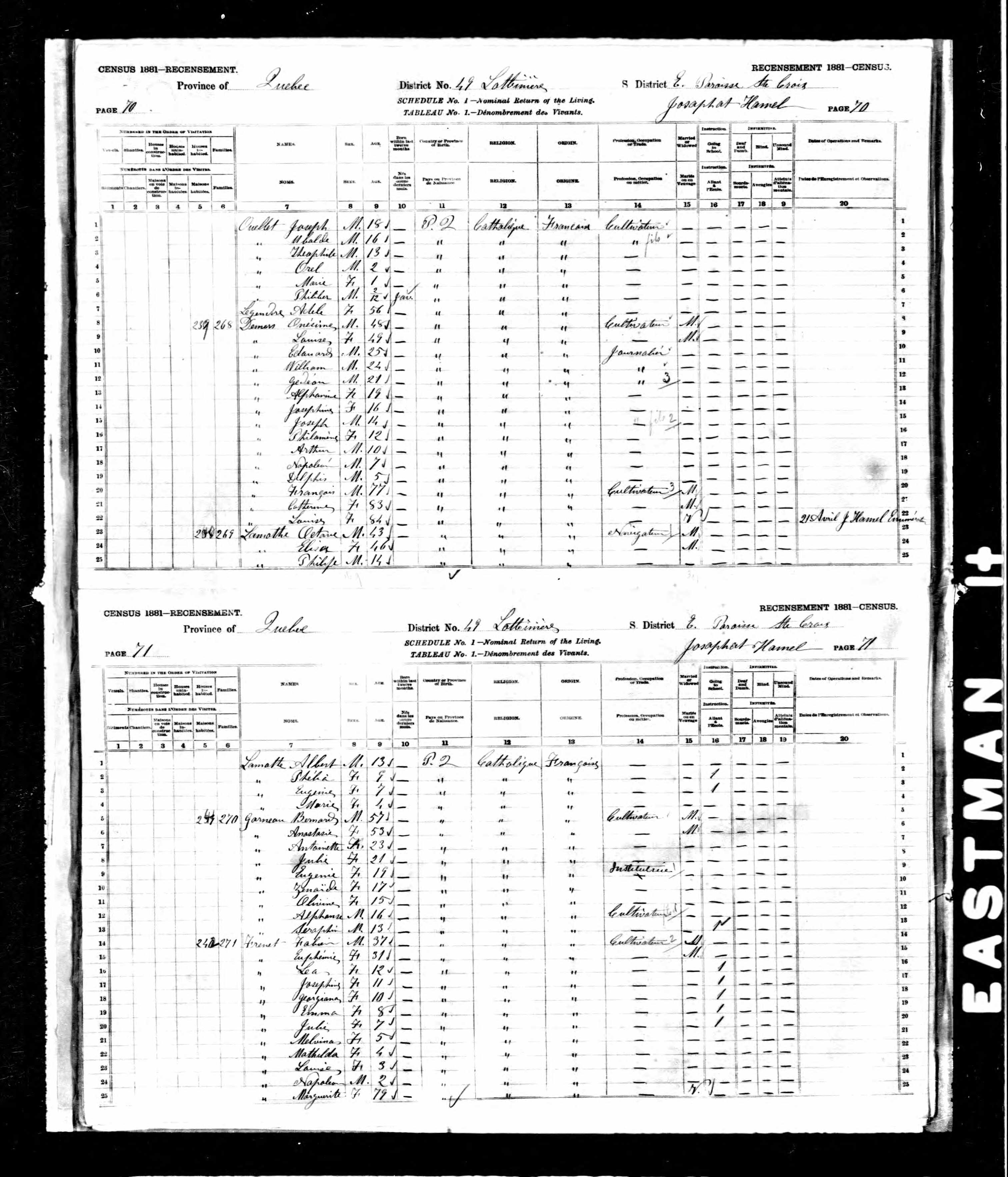Recensement canadien 1881