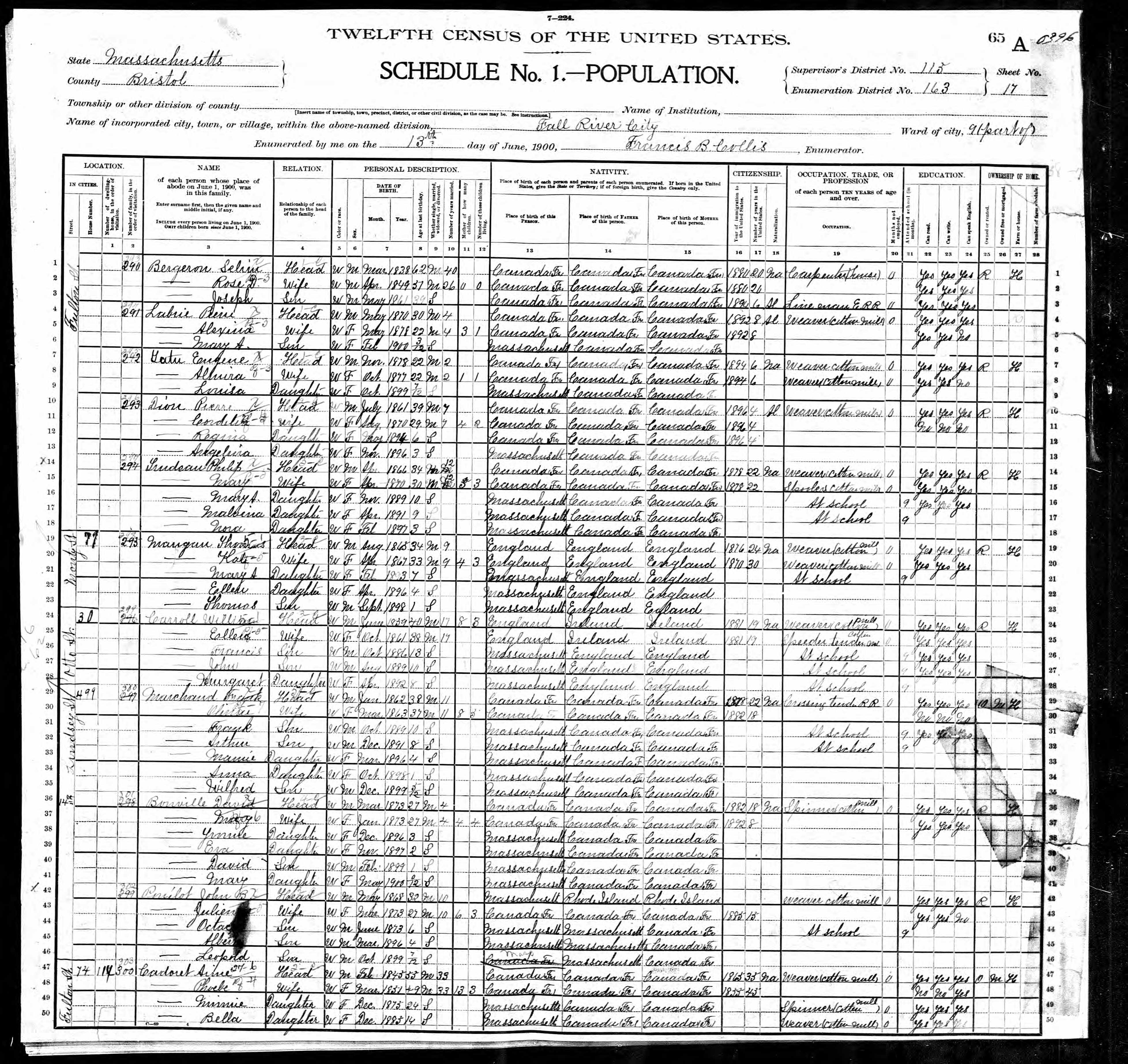 Recensement fédéral américain 1900