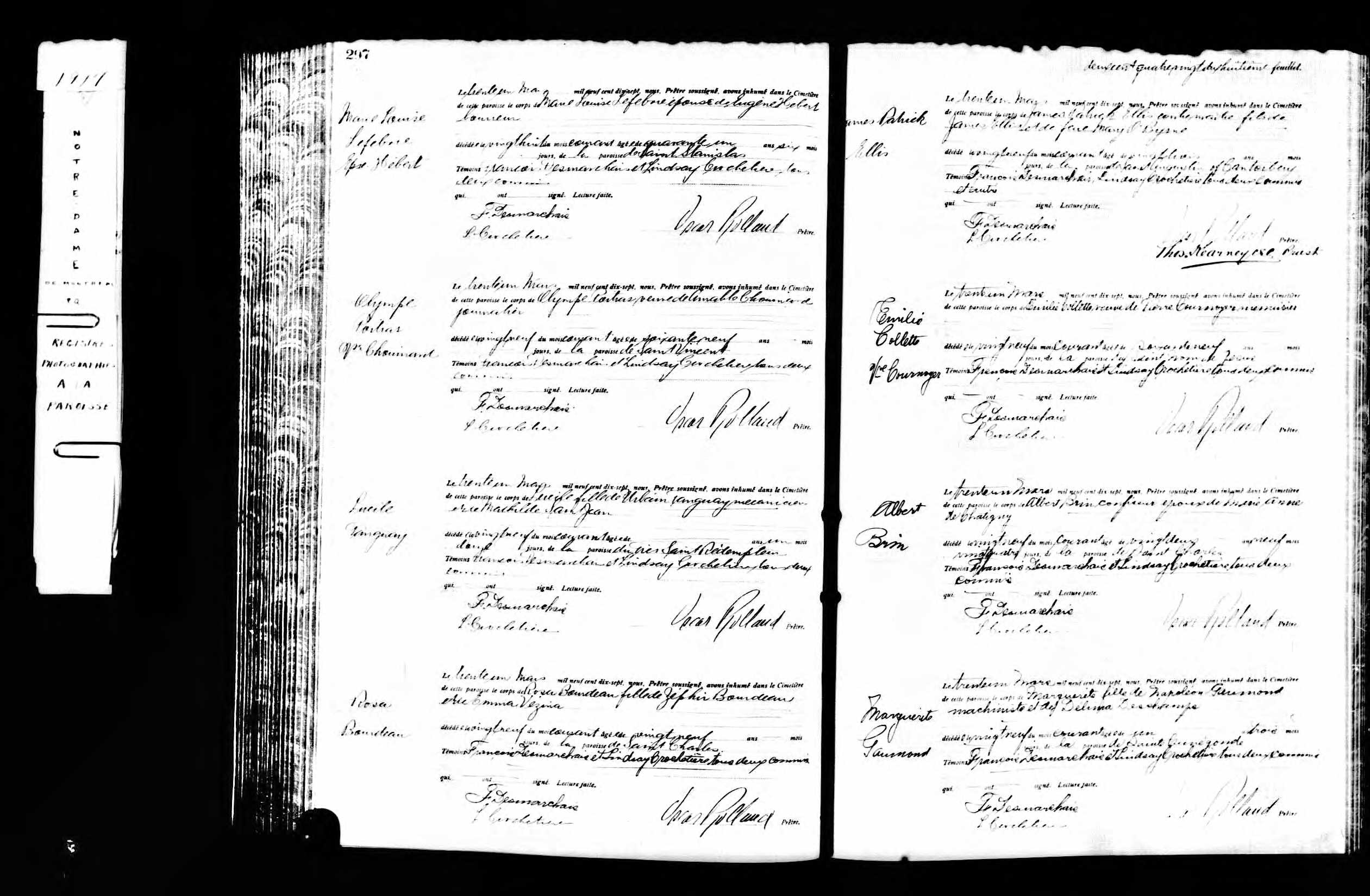 Acte de sépulture Acte de sépulture