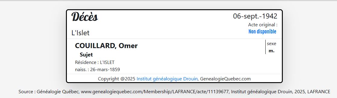 Mention du décès