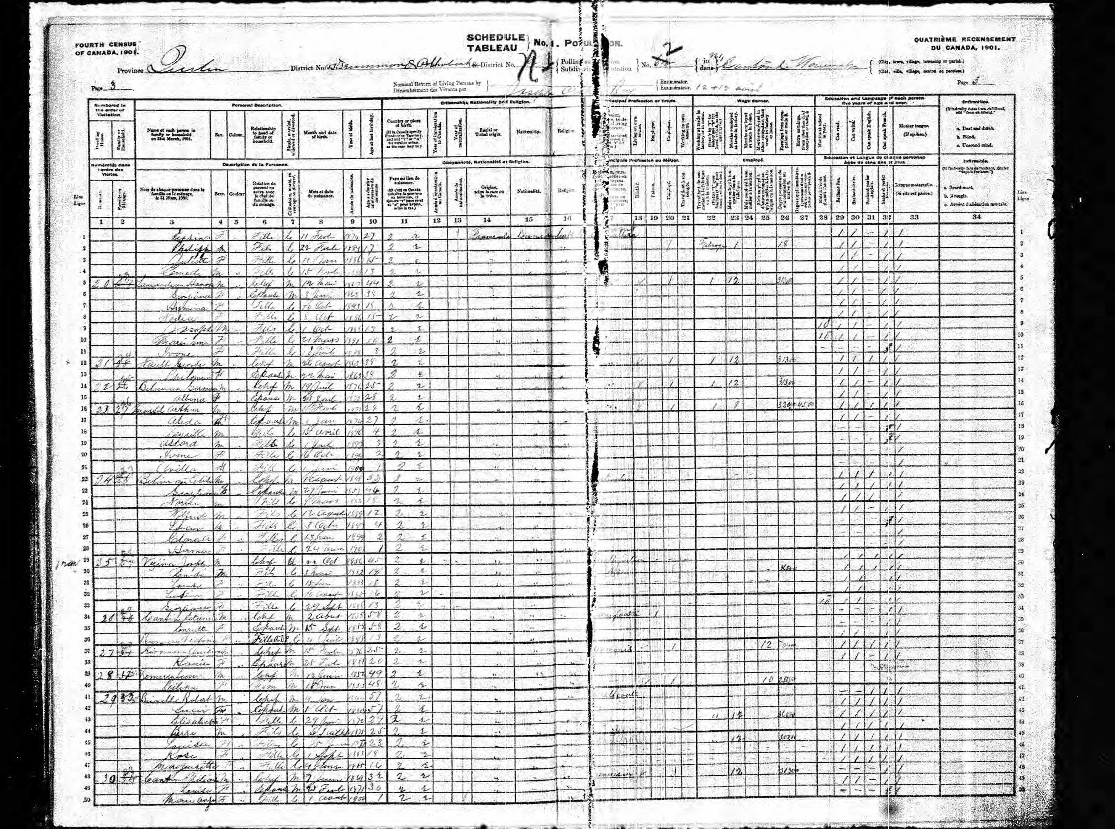 Recensement canadien 1901