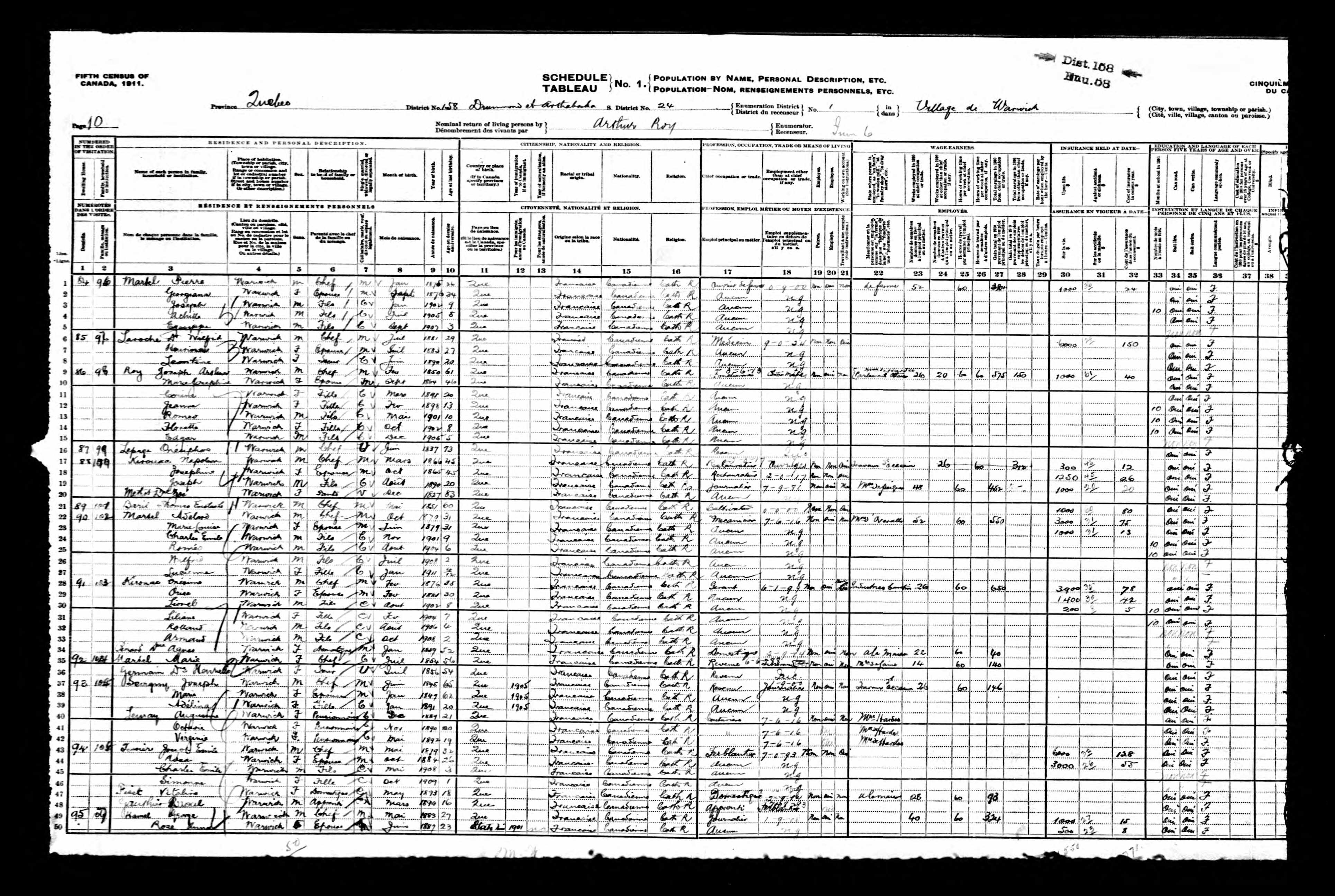 Recensement canadien 1911