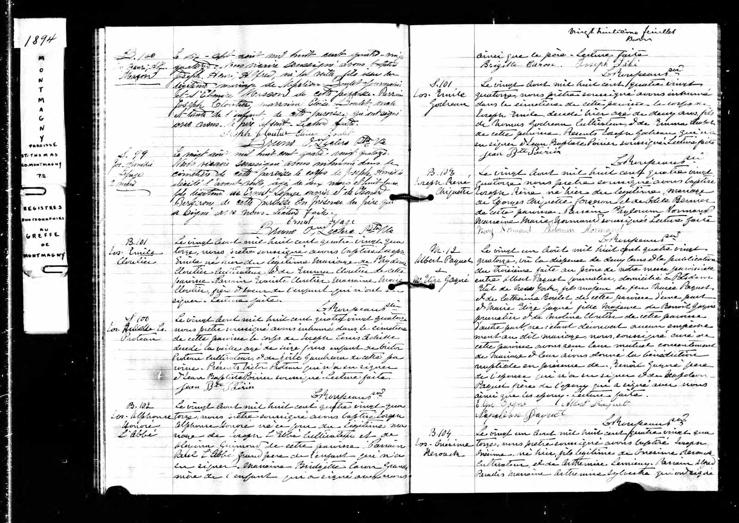 Acte de baptême Acte de baptême