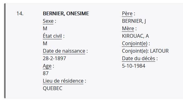Mention du décès