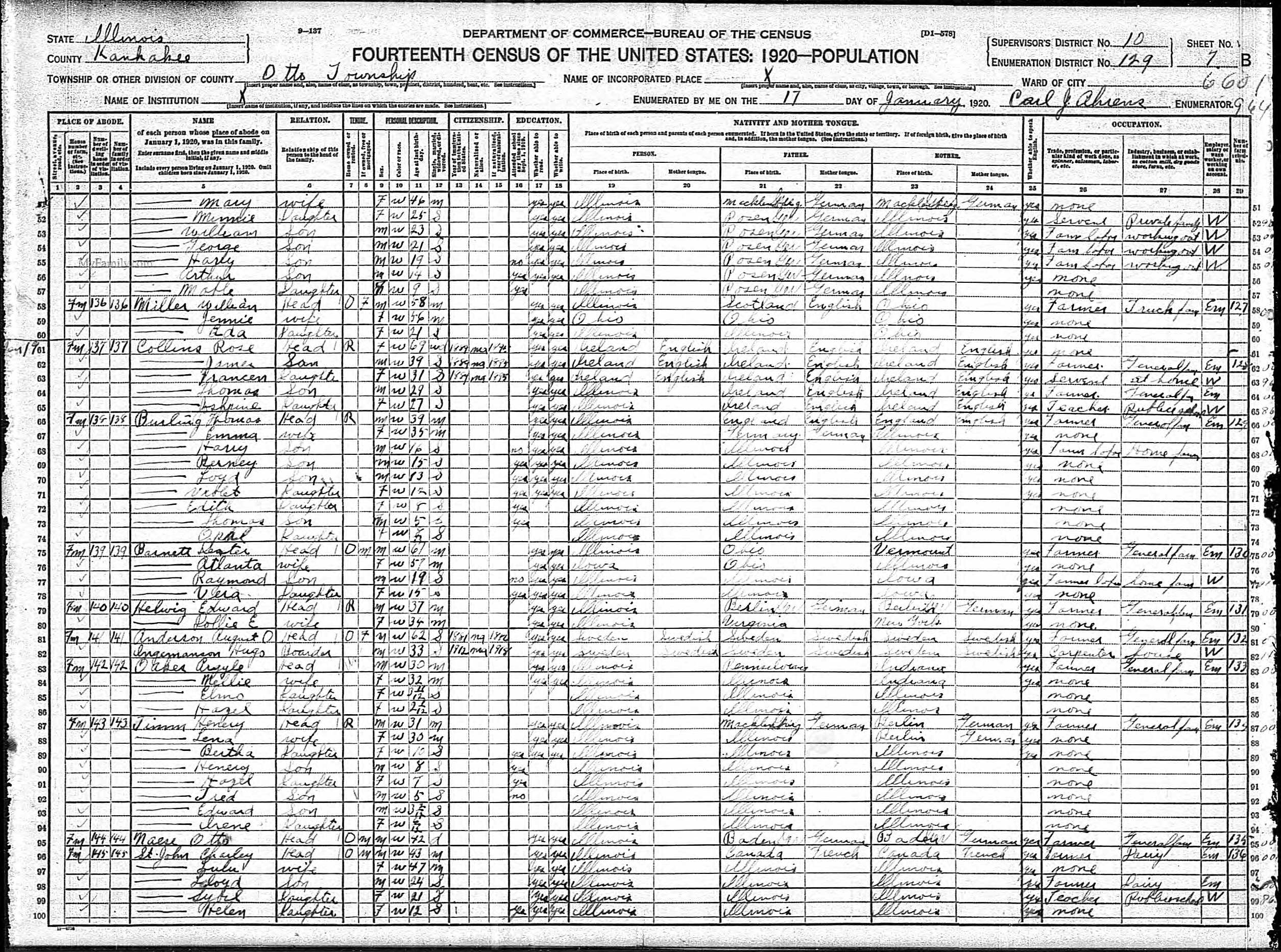 Recensement fédéral américain 1920