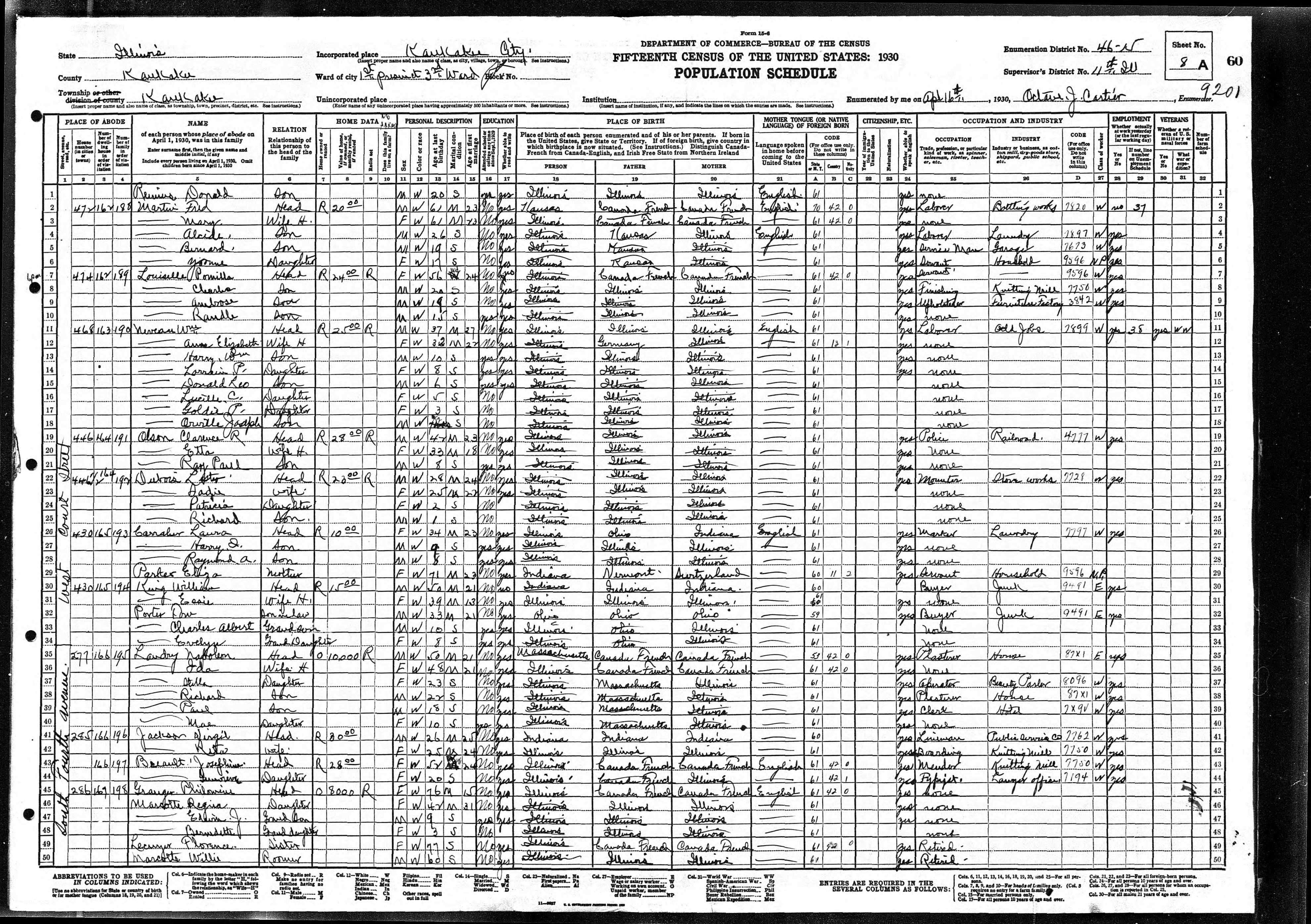 Recensement fédéral américain 1930