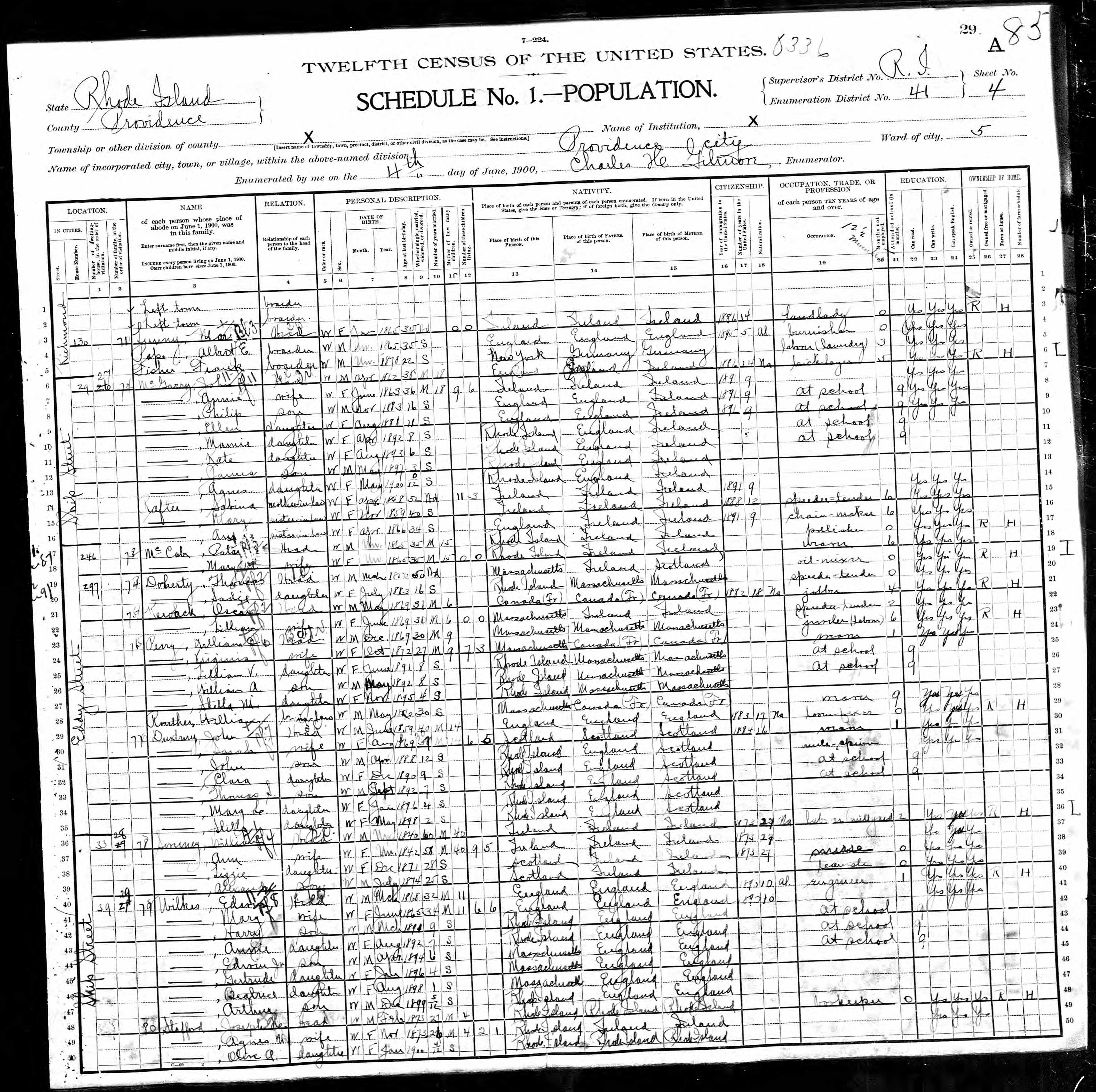 Recensement fédéral américain 1900