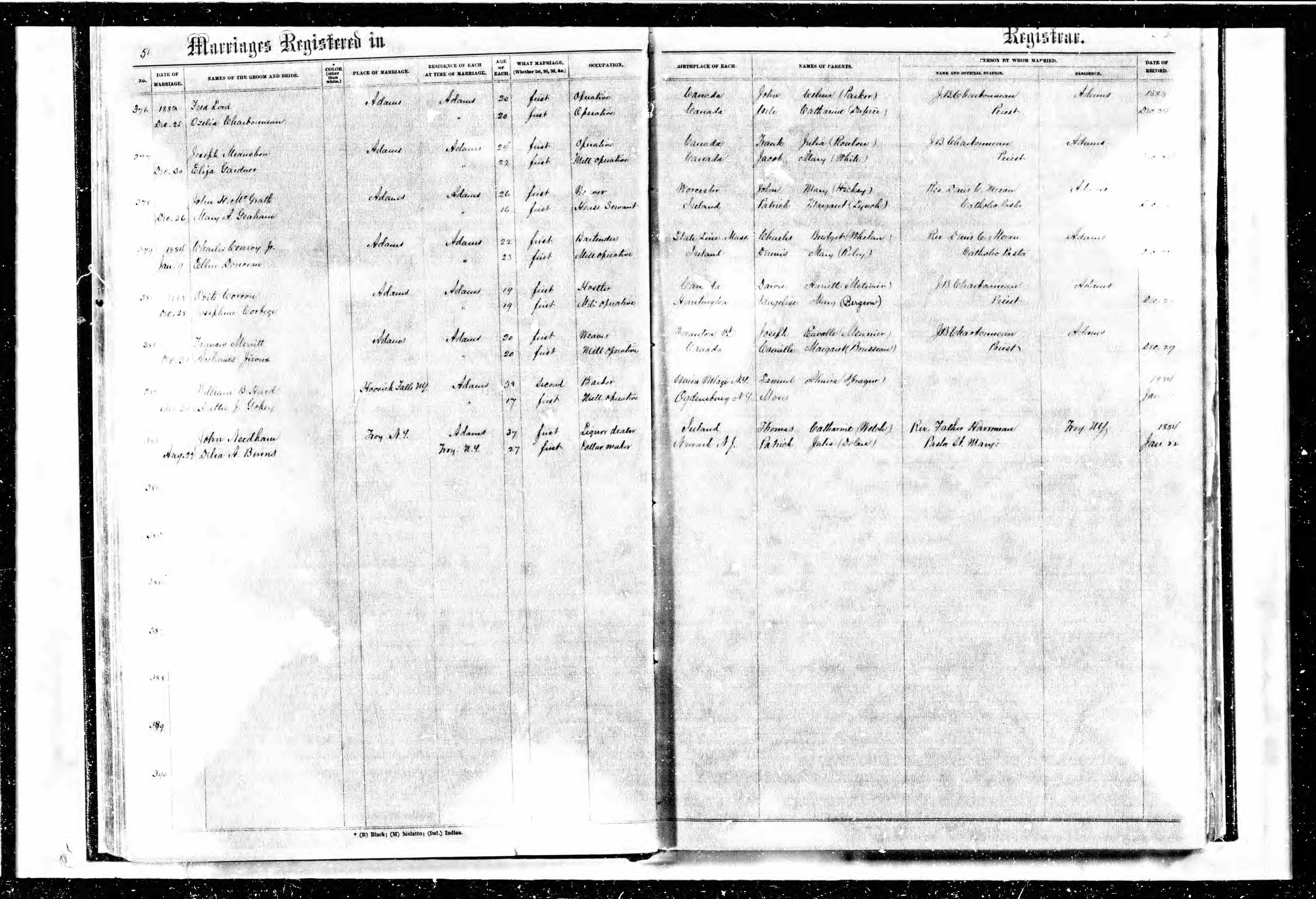 Enregistrement du mariage