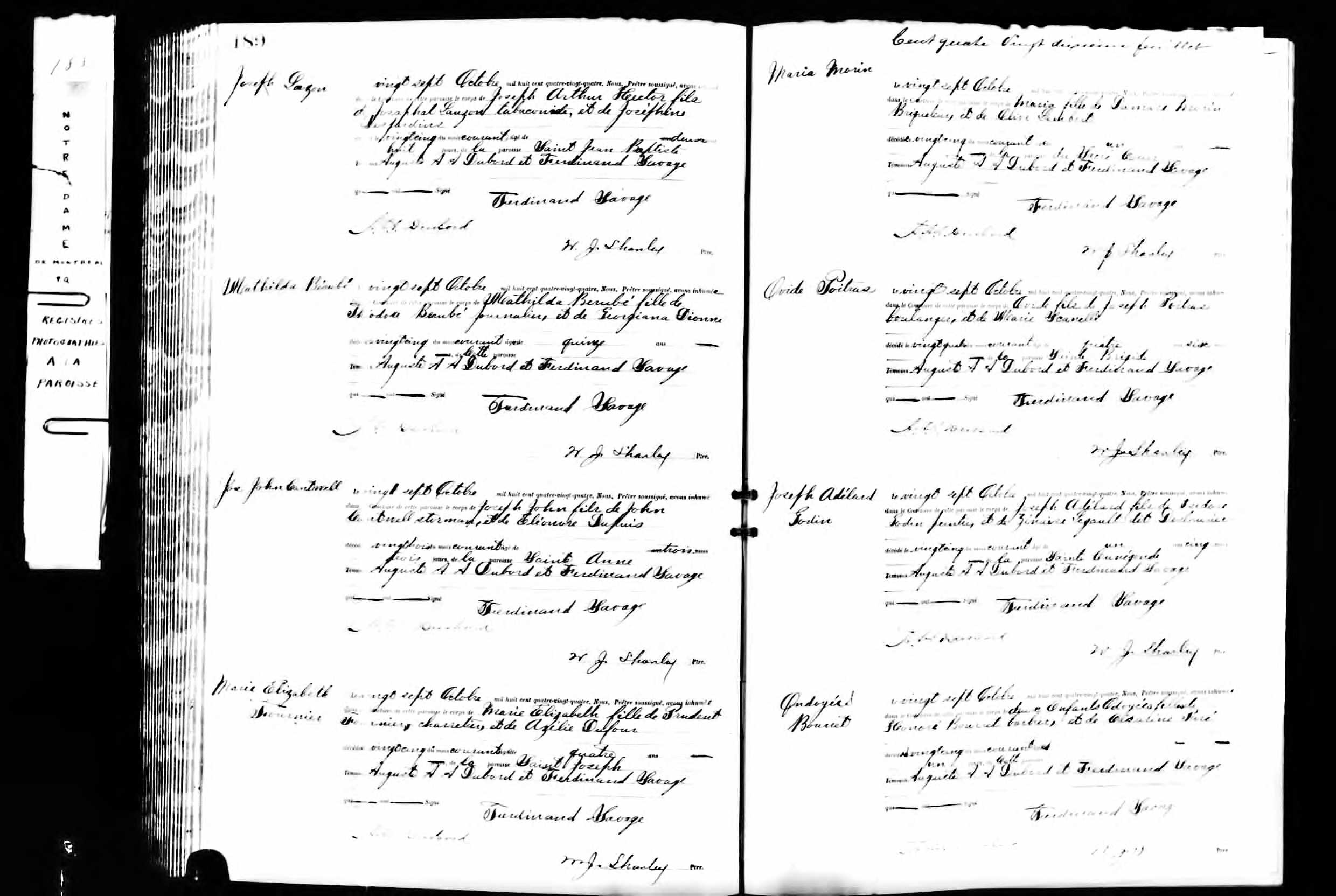 Acte de sépulture