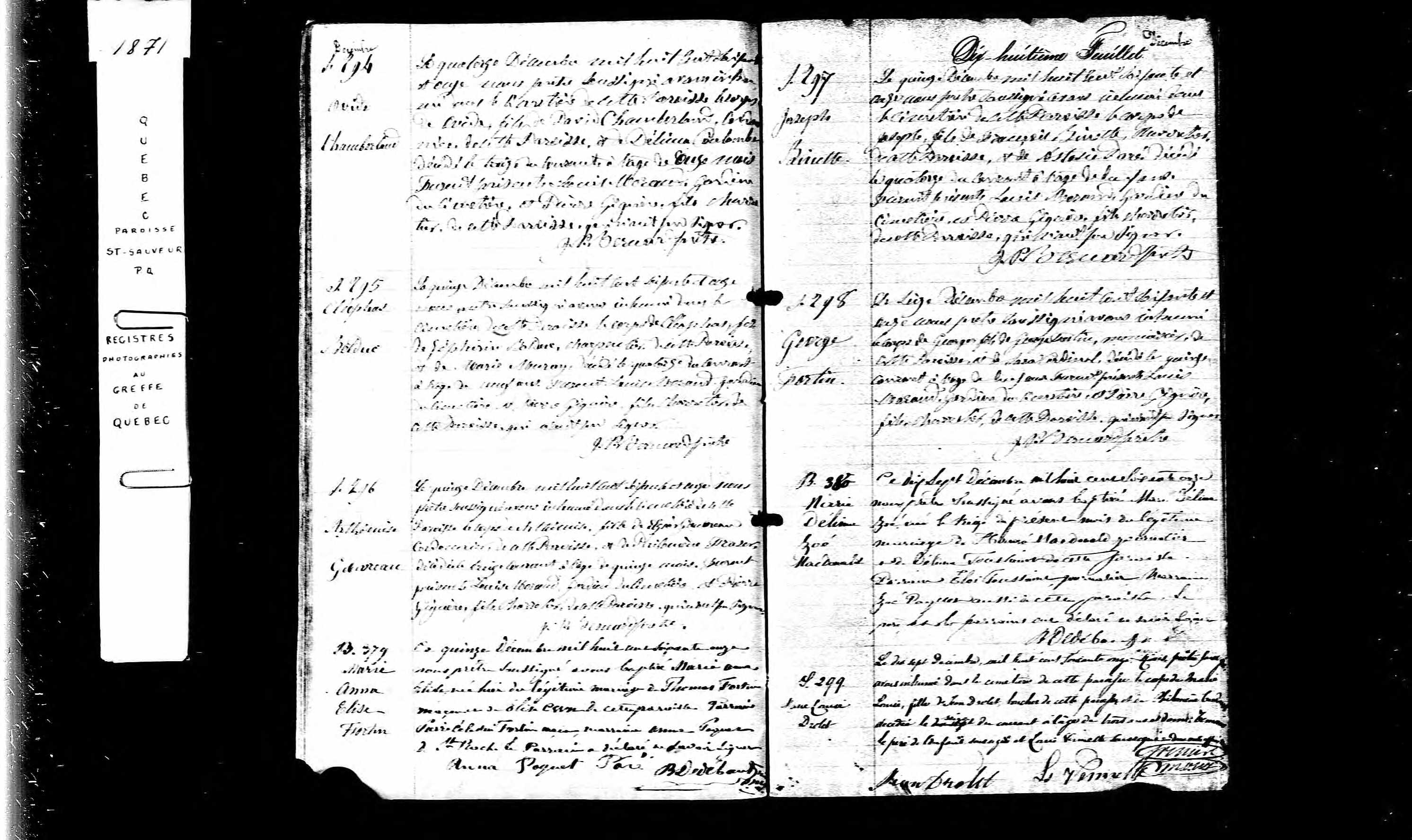 Acte de sépulture