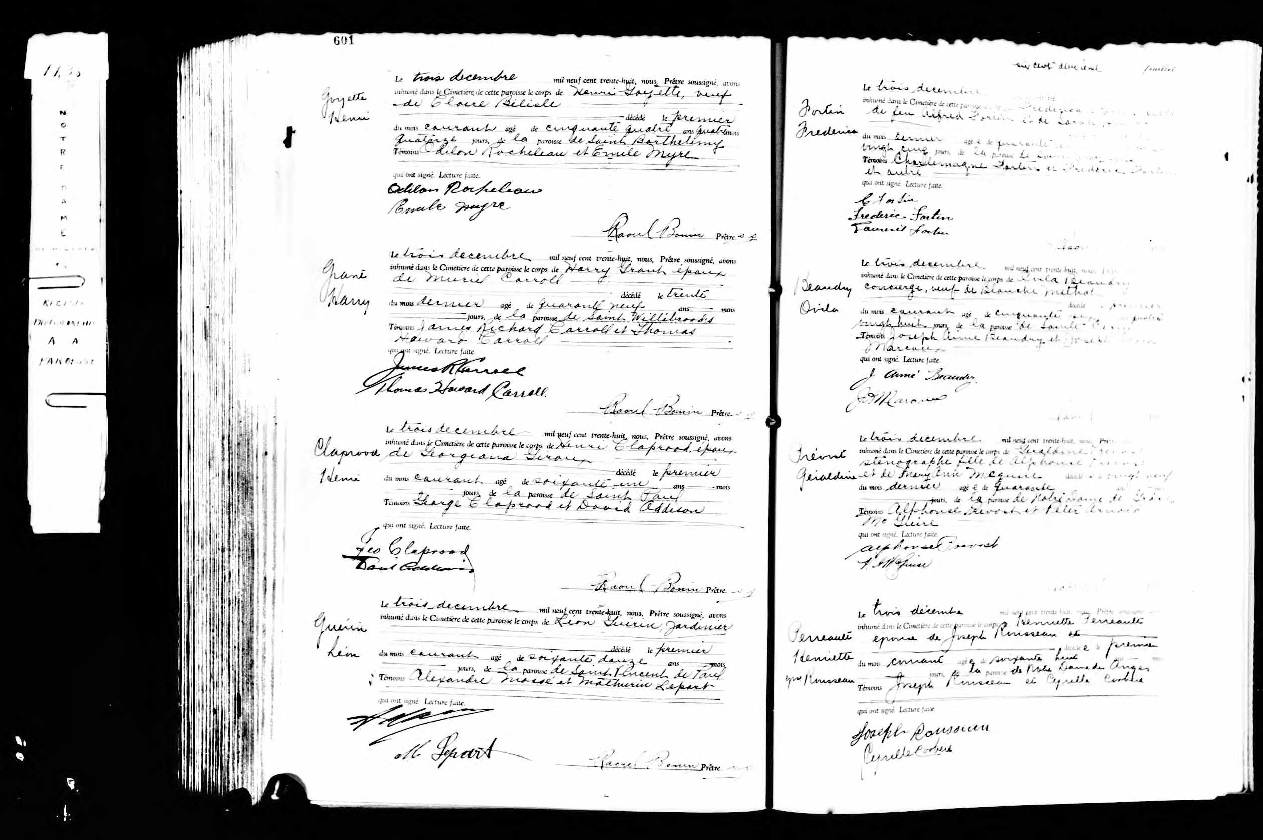 Acte de sépulture