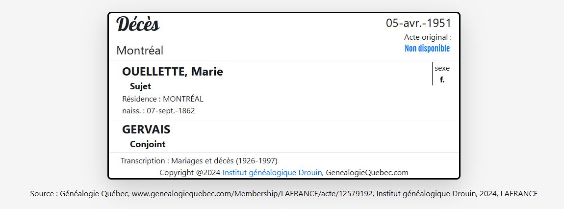 Mention du décès
