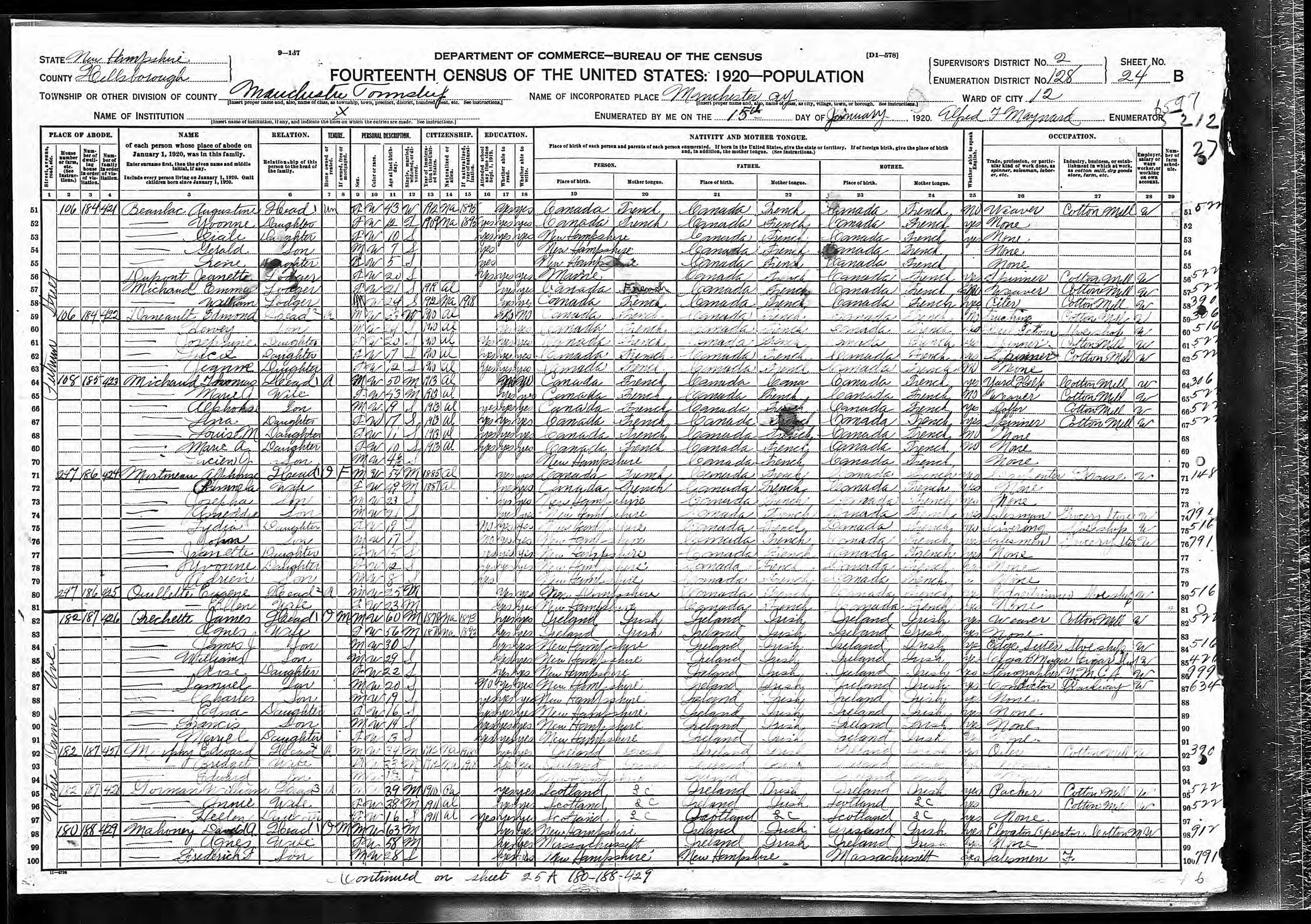 Recensement fédéral américain 1920