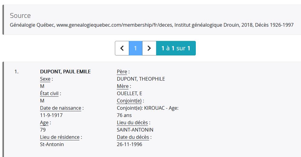 Mention du décès