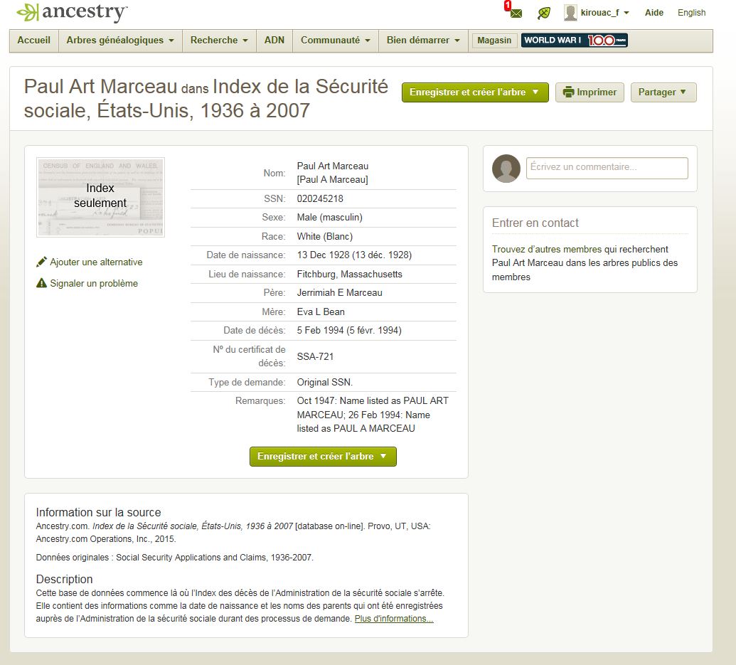 Mention de la date de naissance et de décès