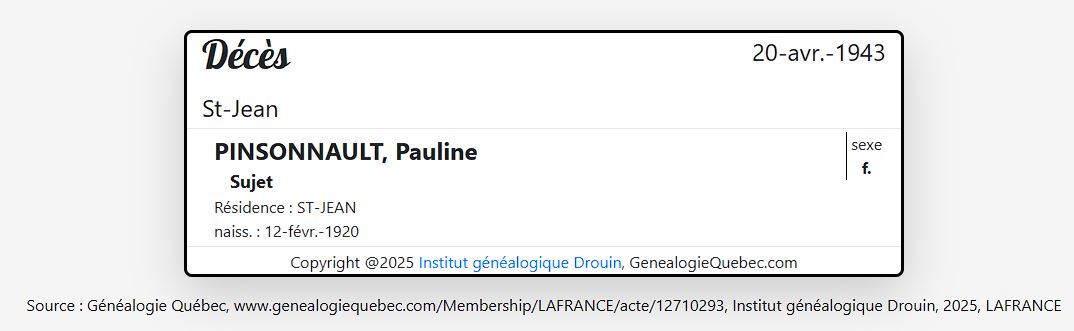 Mention du décès