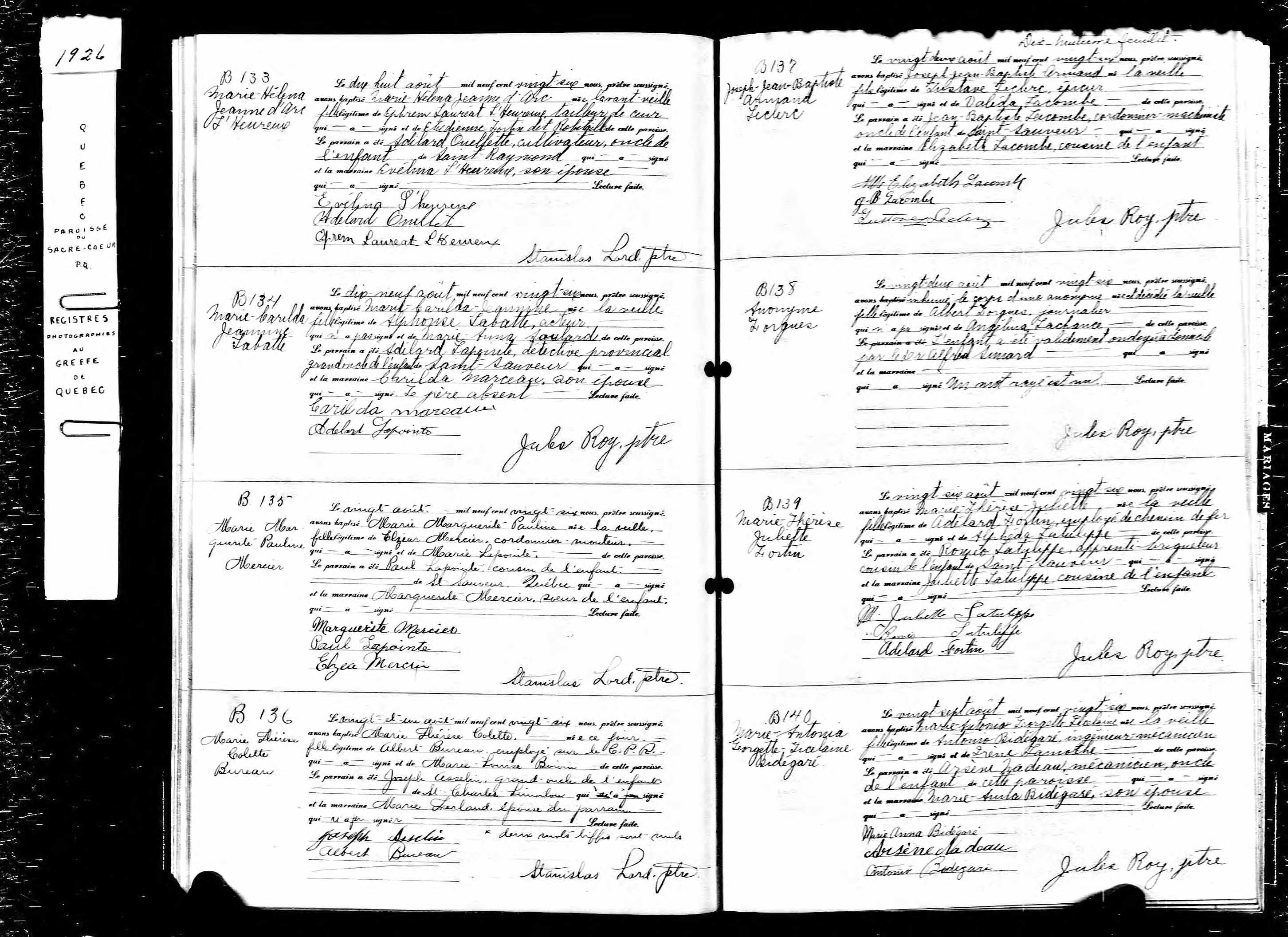 Acte de baptême