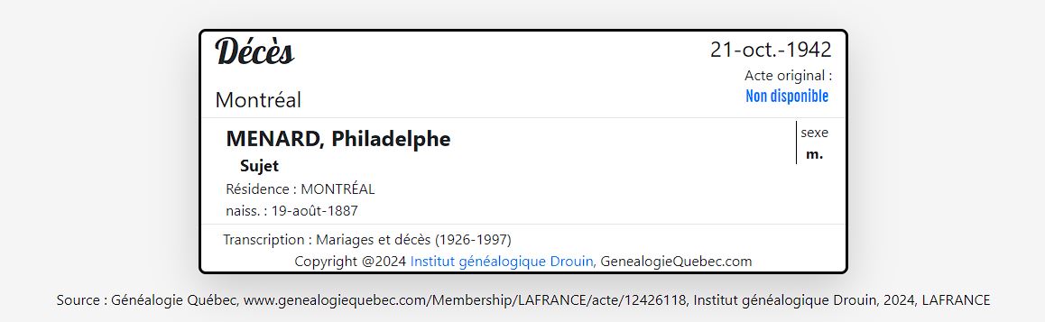 Mention du décès