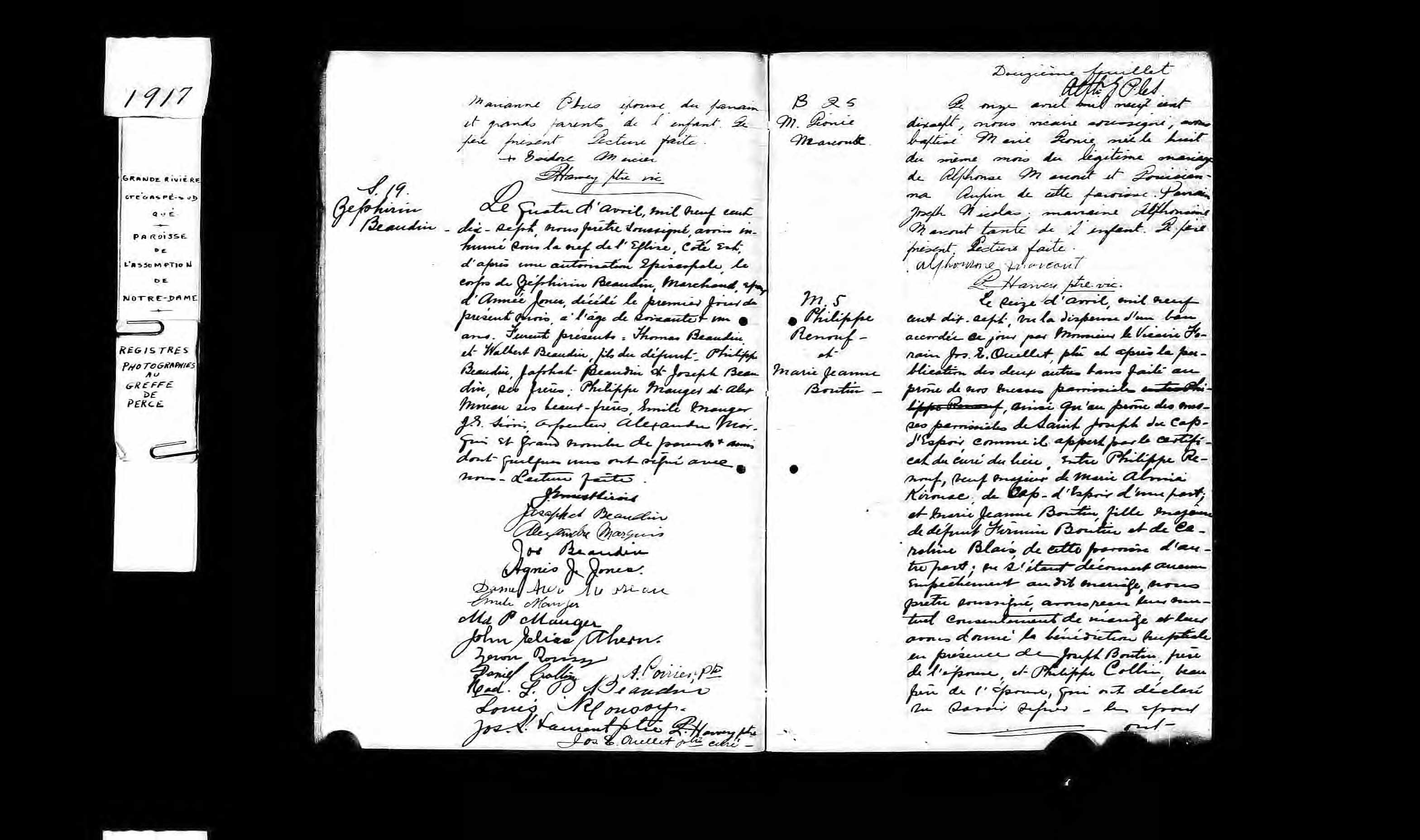 Acte de mariage en troisièmes noces