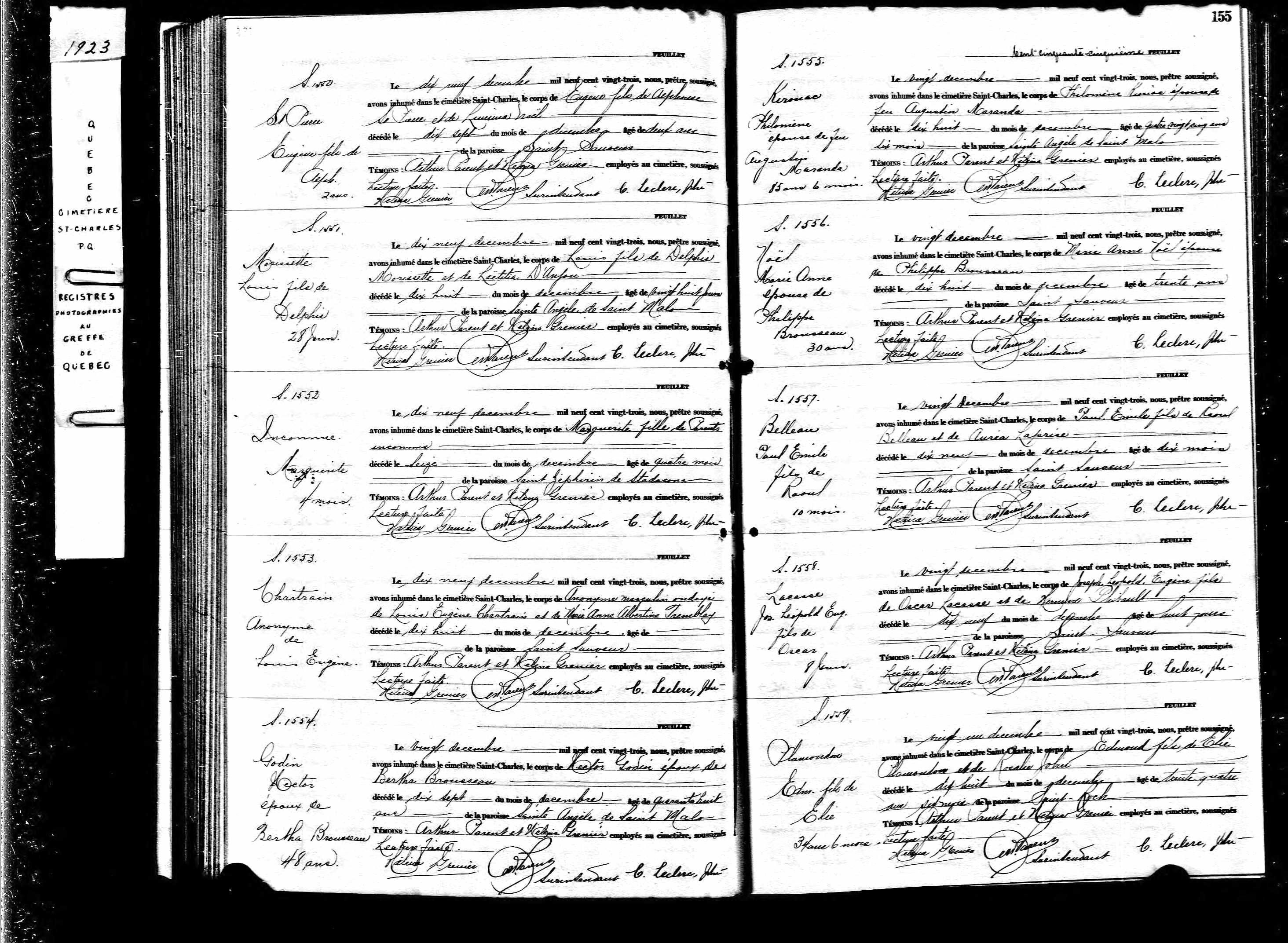 Acte de sépulture