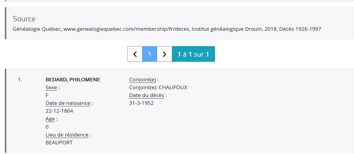 Mention du décès