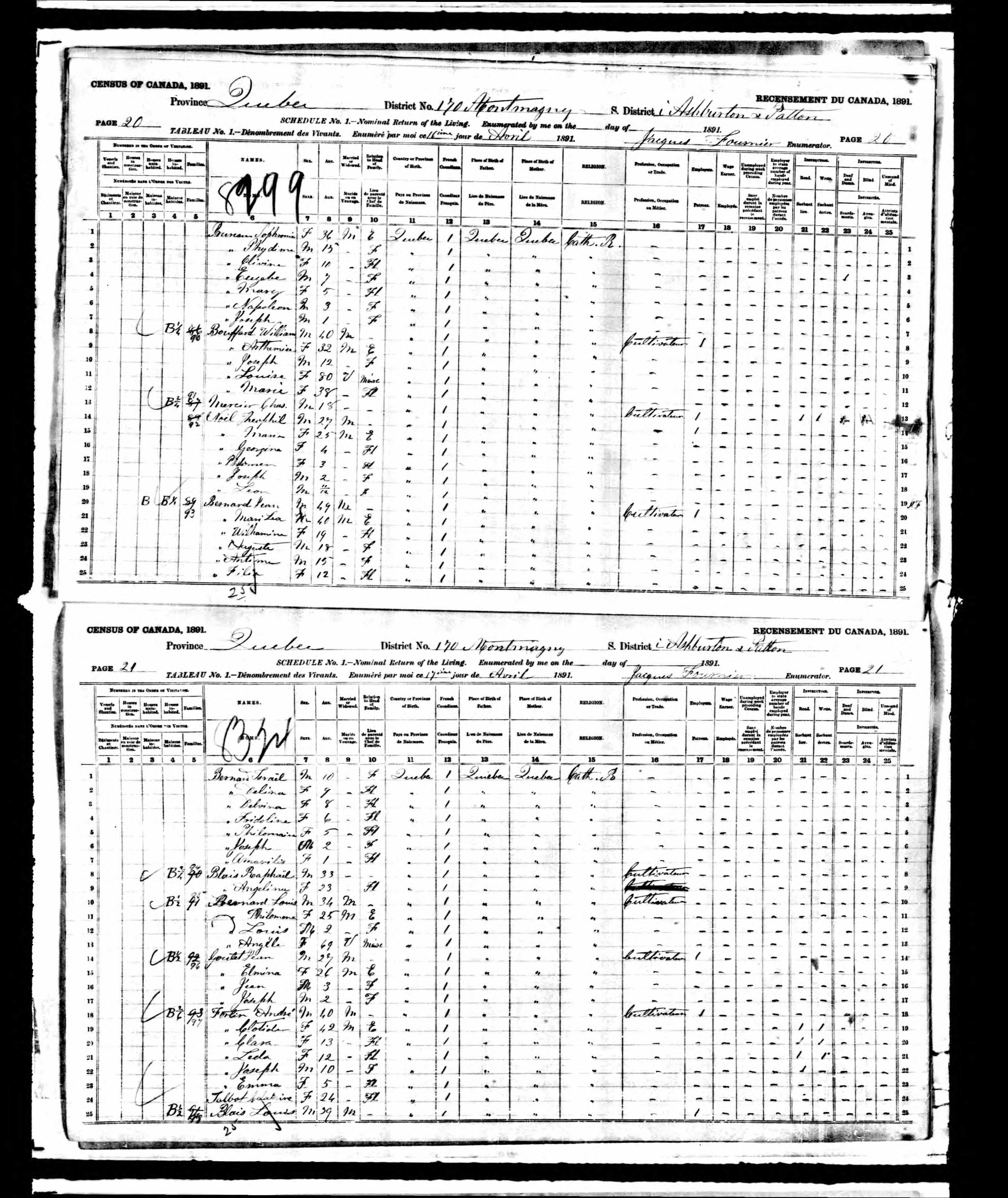 Recensement canadien 1891