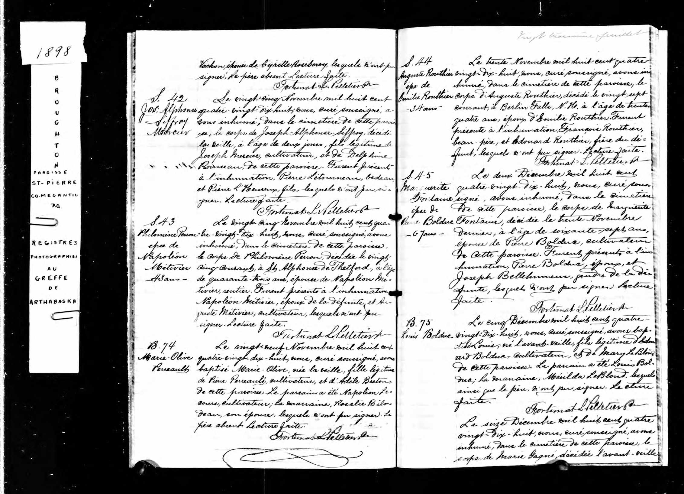 Acte de sépulture