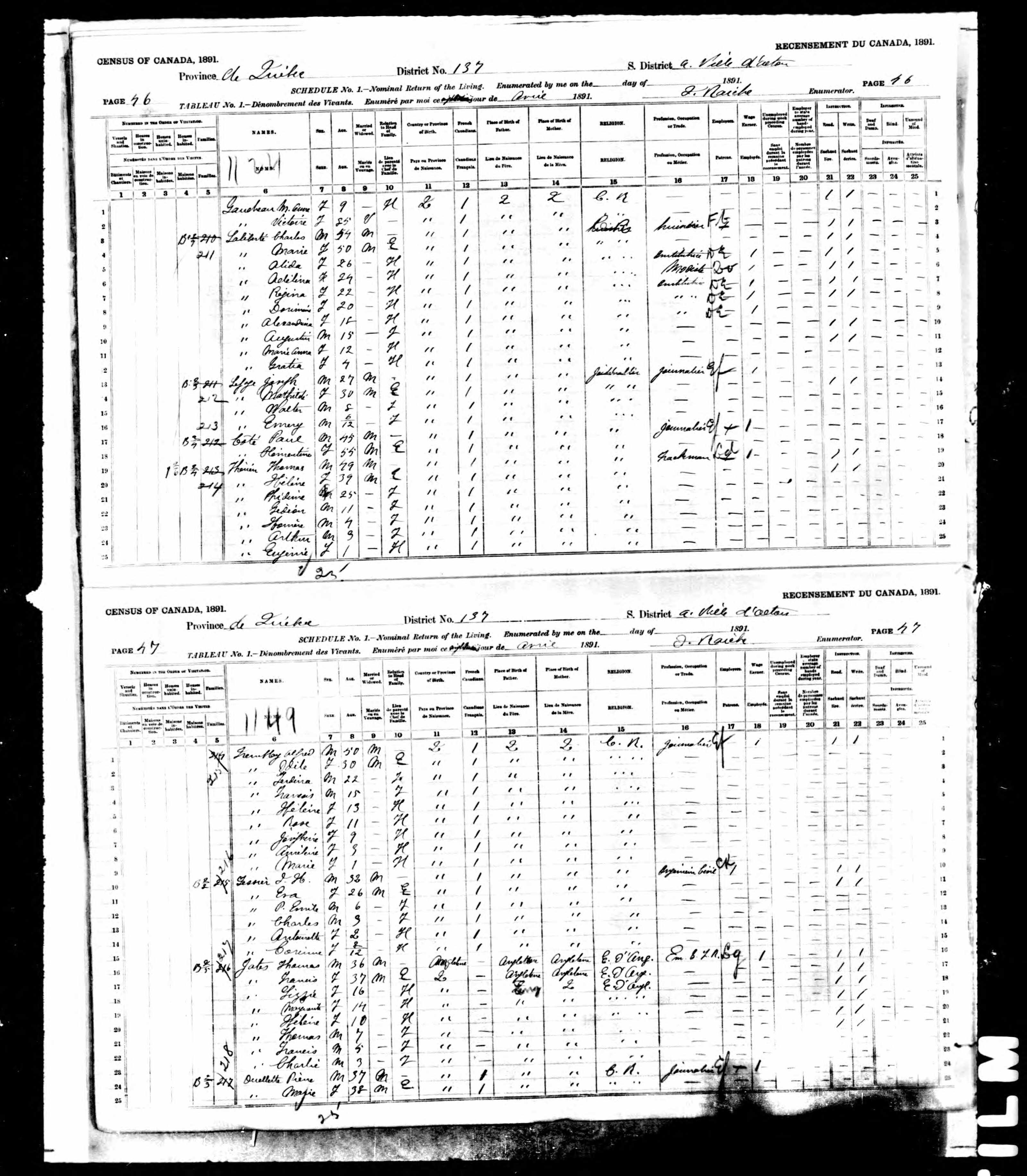 Recensement canadien 1891