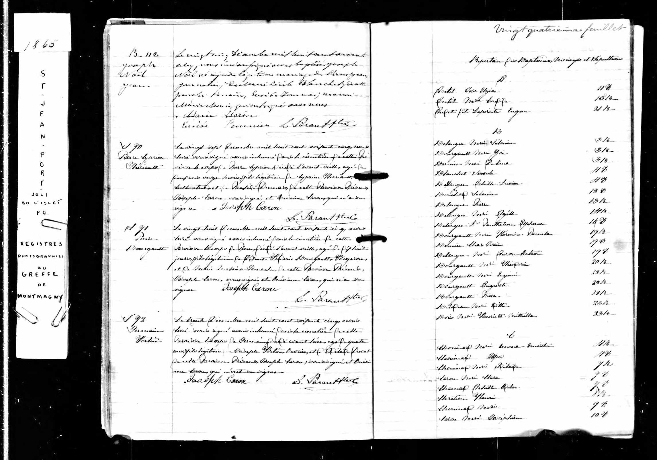 Acte de sépulture
