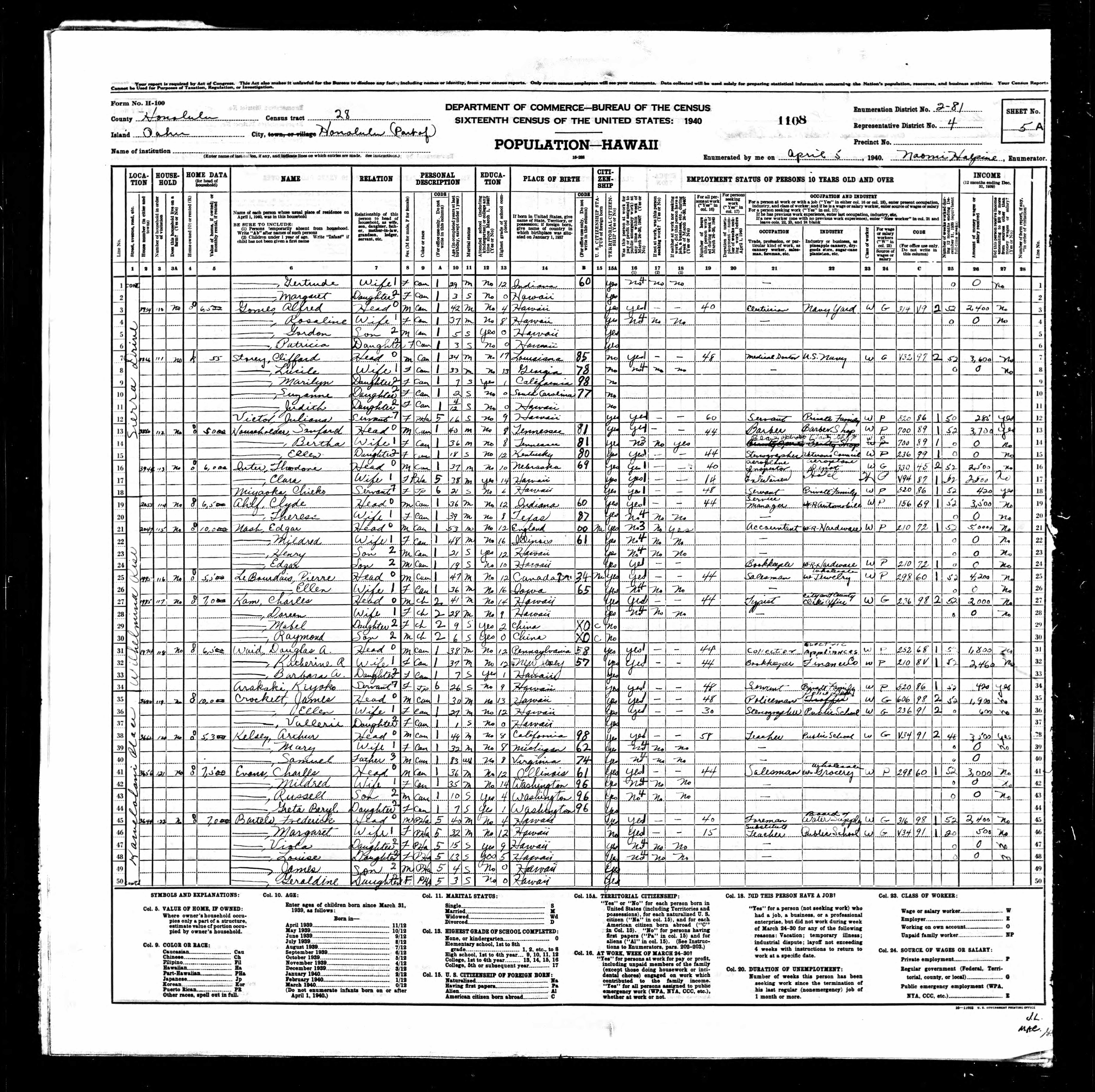 Recensement fédéral américain 1940