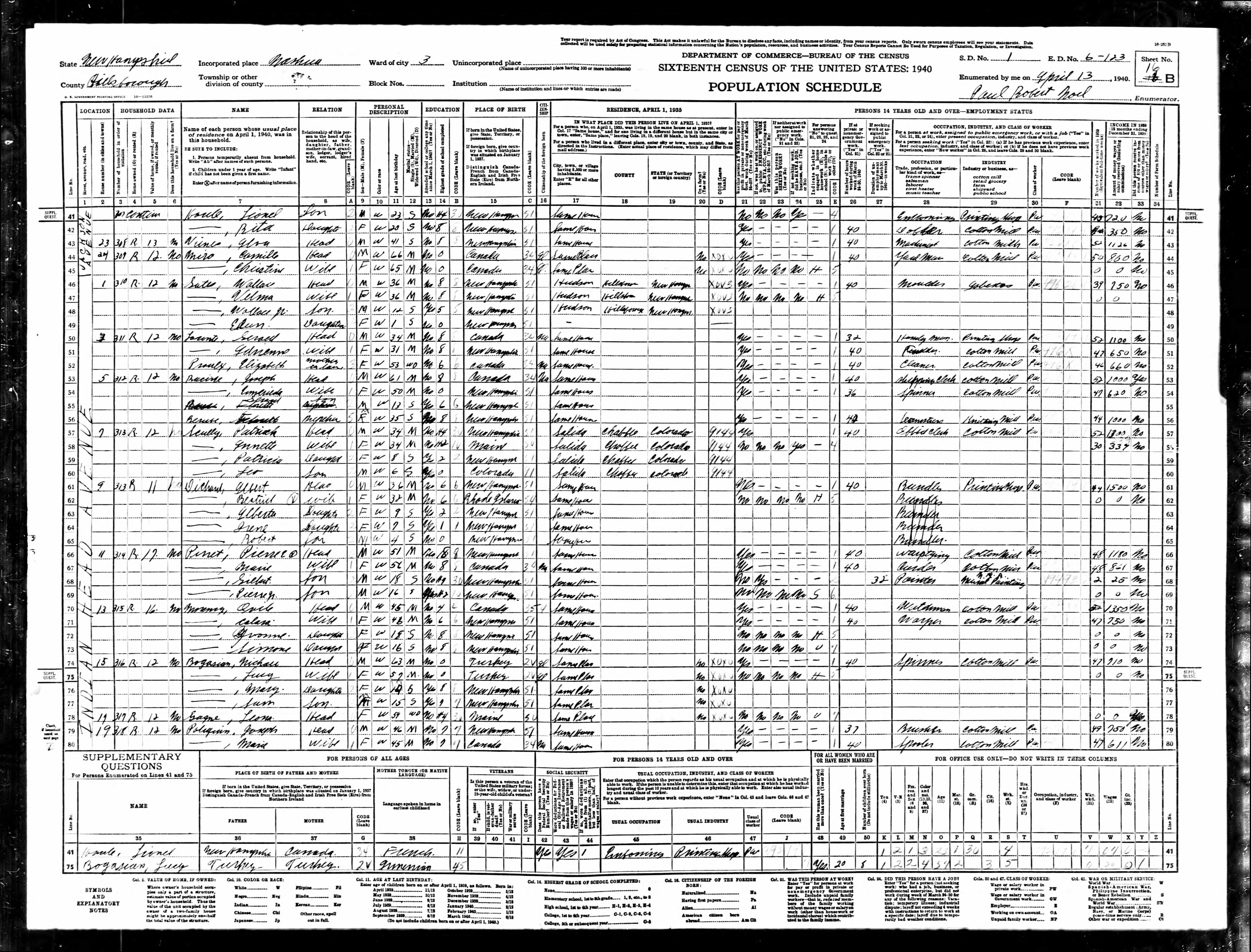 Recensement fédéral américain 1940