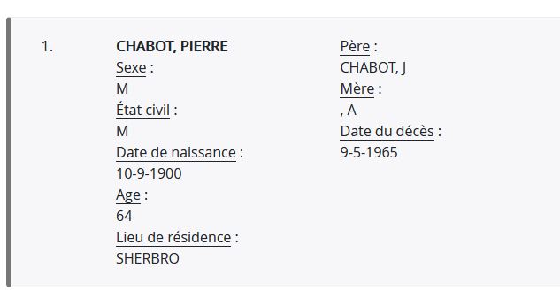 Mention du décès