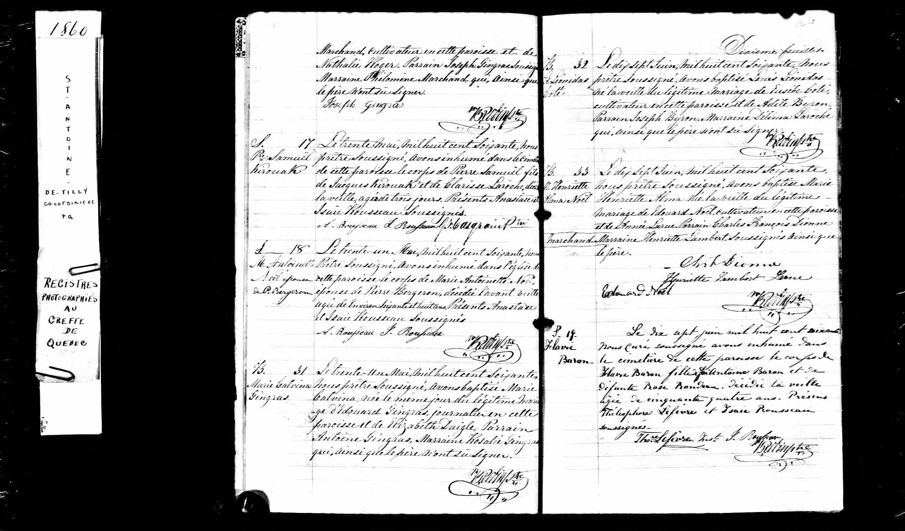 Acte de sépulture Acte de sépulture