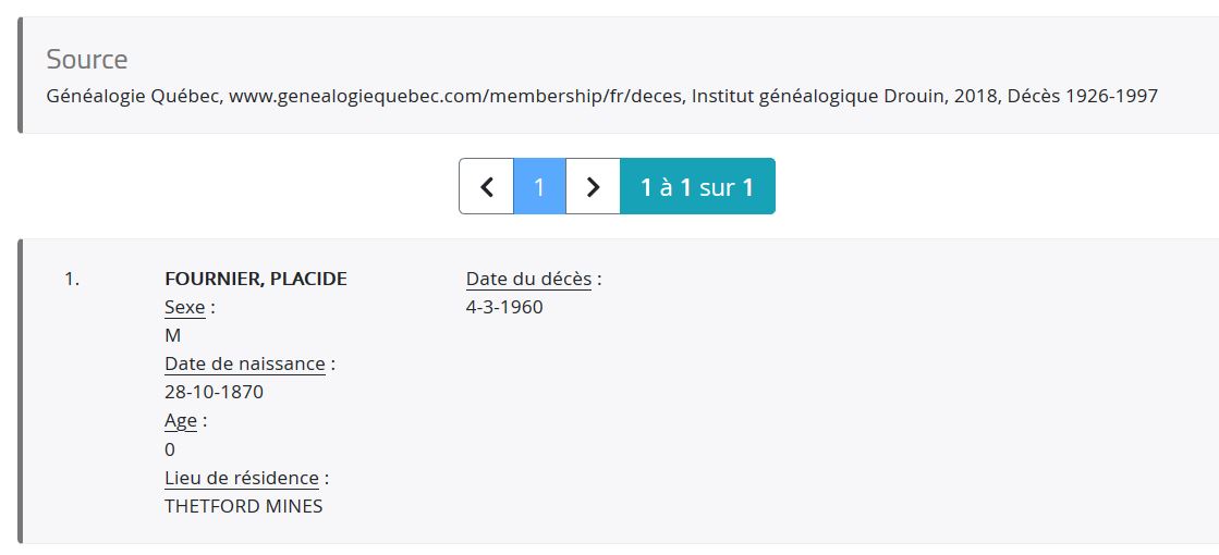 Mention du décès