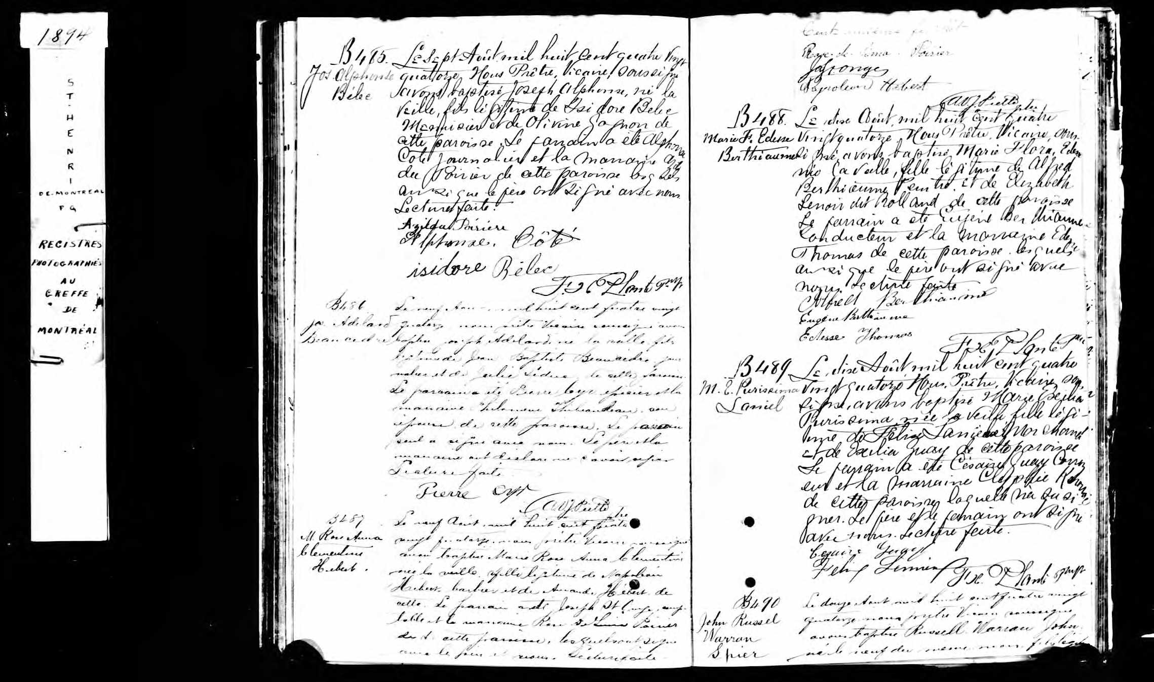 Acte de baptême Acte de baptême