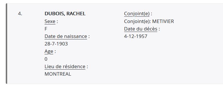 Mention du décès