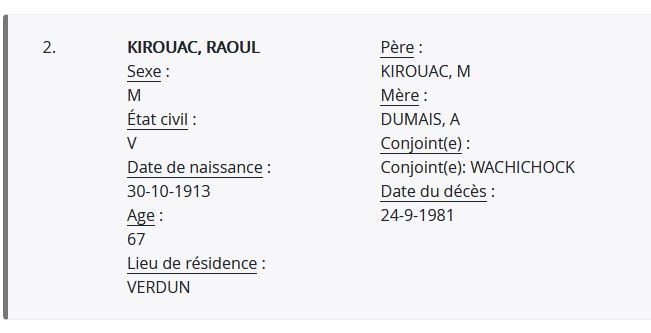 Mention du décès
