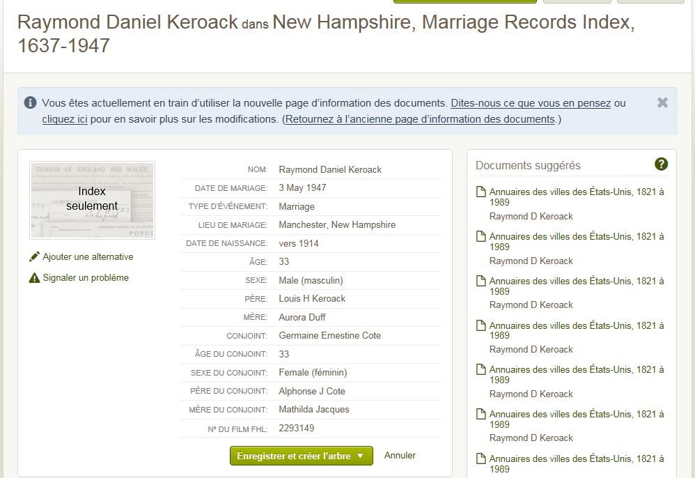 Mention de la date du mariage