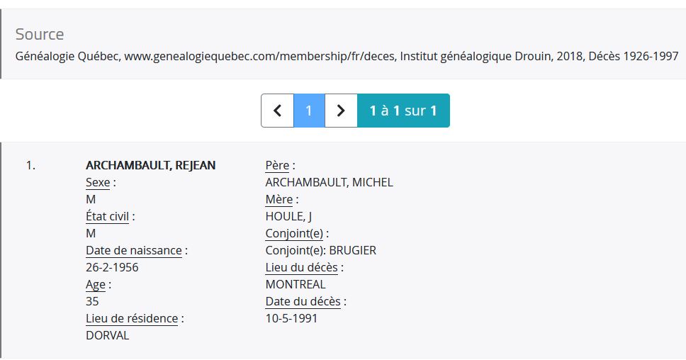 Mention du décès Mention du décès